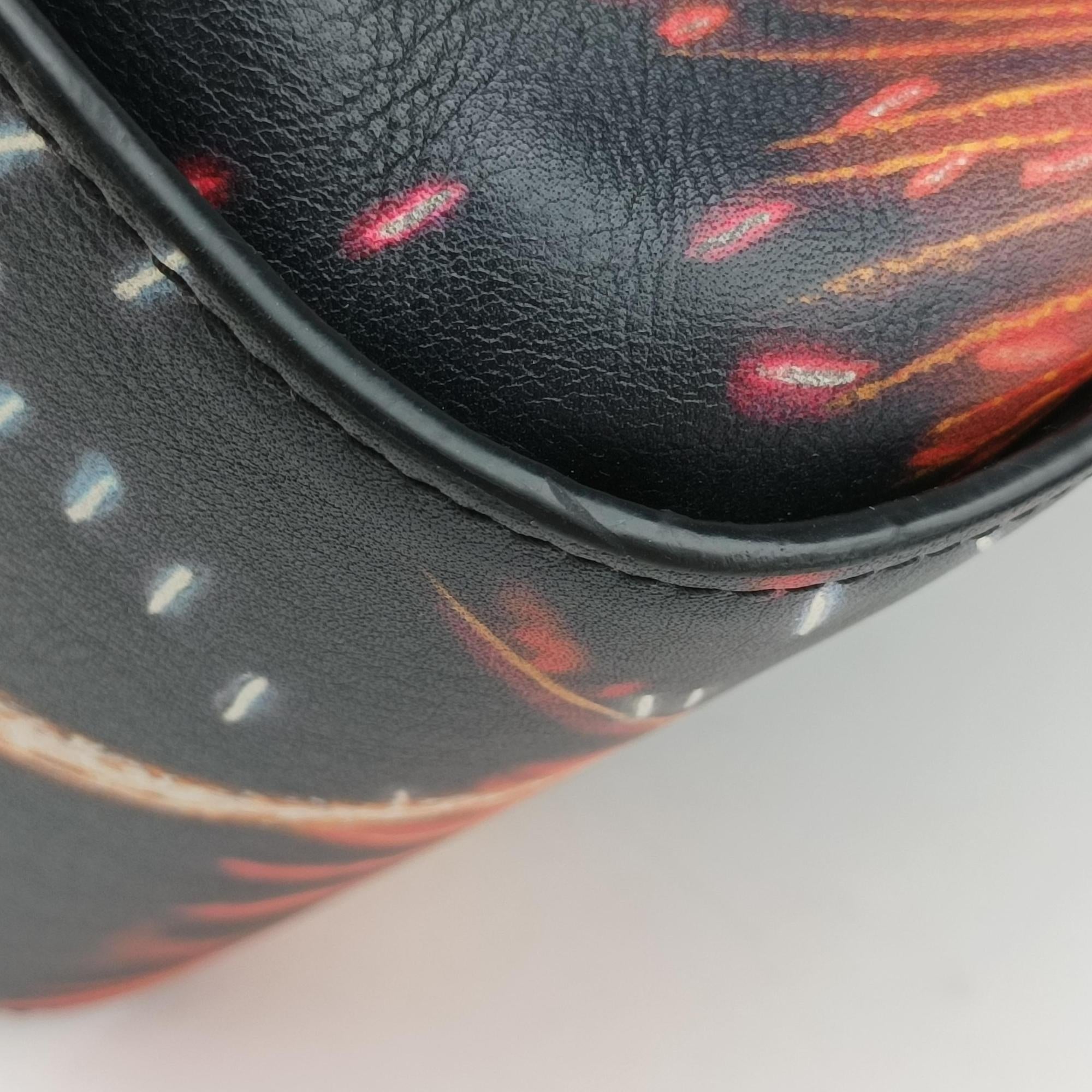Pre-owned Loewe Hammock fireworks print Black×Multicolour Leather  shoulderbag | stylenewstar