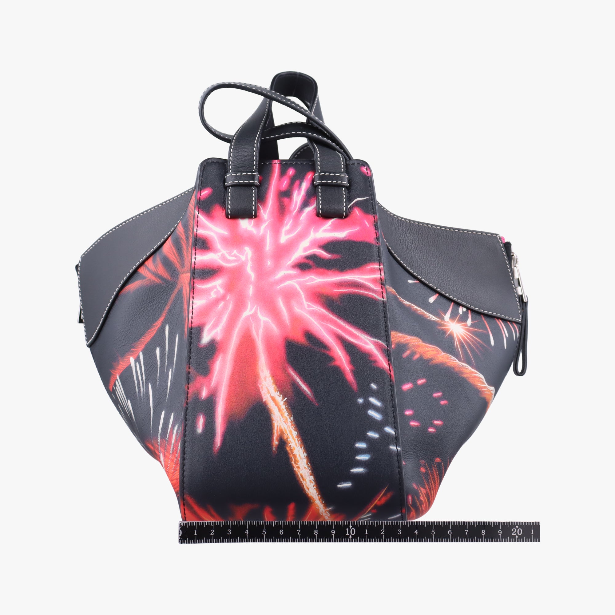 Pre-owned Loewe Hammock fireworks print Black×Multicolour Leather  shoulderbag | stylenewstar