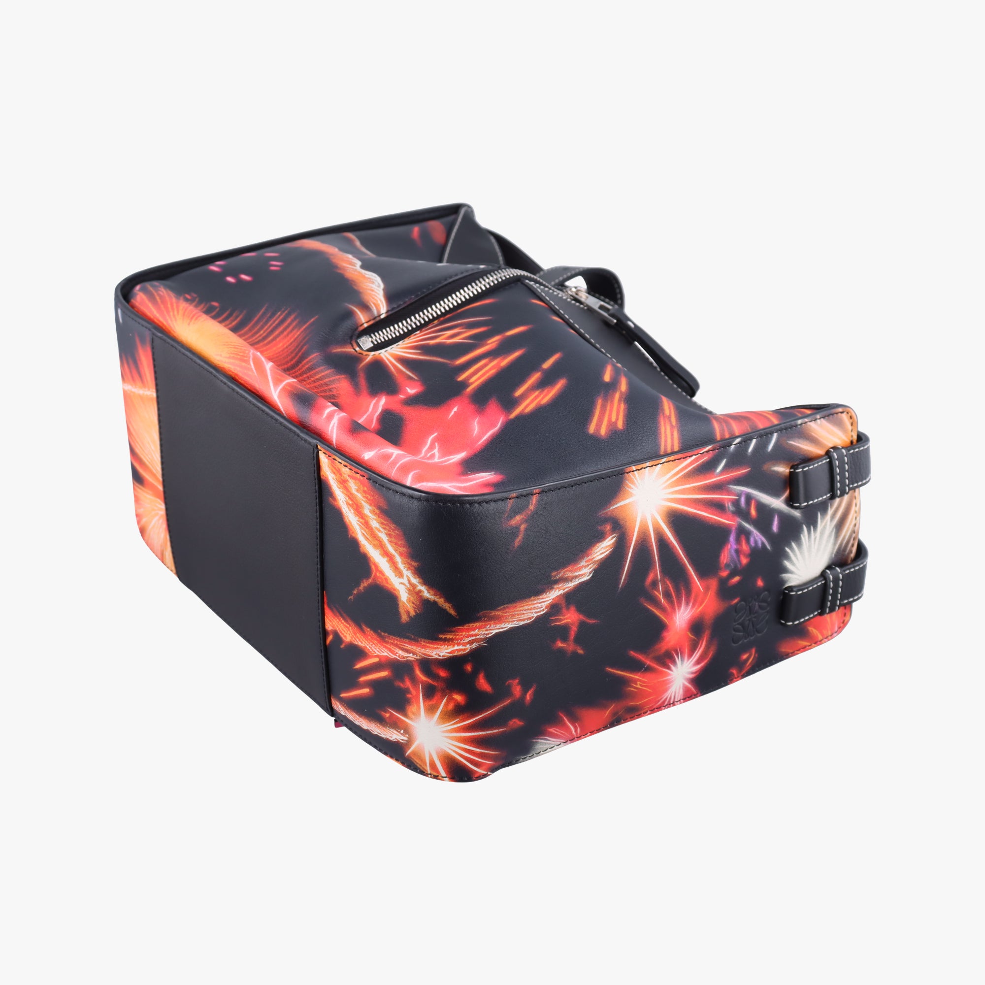 Pre-owned Loewe Hammock fireworks print Black×Multicolour Leather  shoulderbag | stylenewstar
