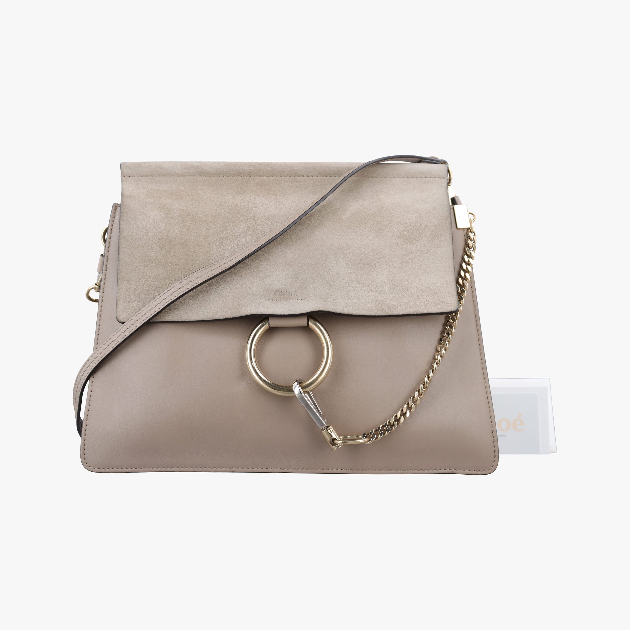 Pre-owned Chloe FAYE Grey Suede × leather  shoulderbag | stylenewstar