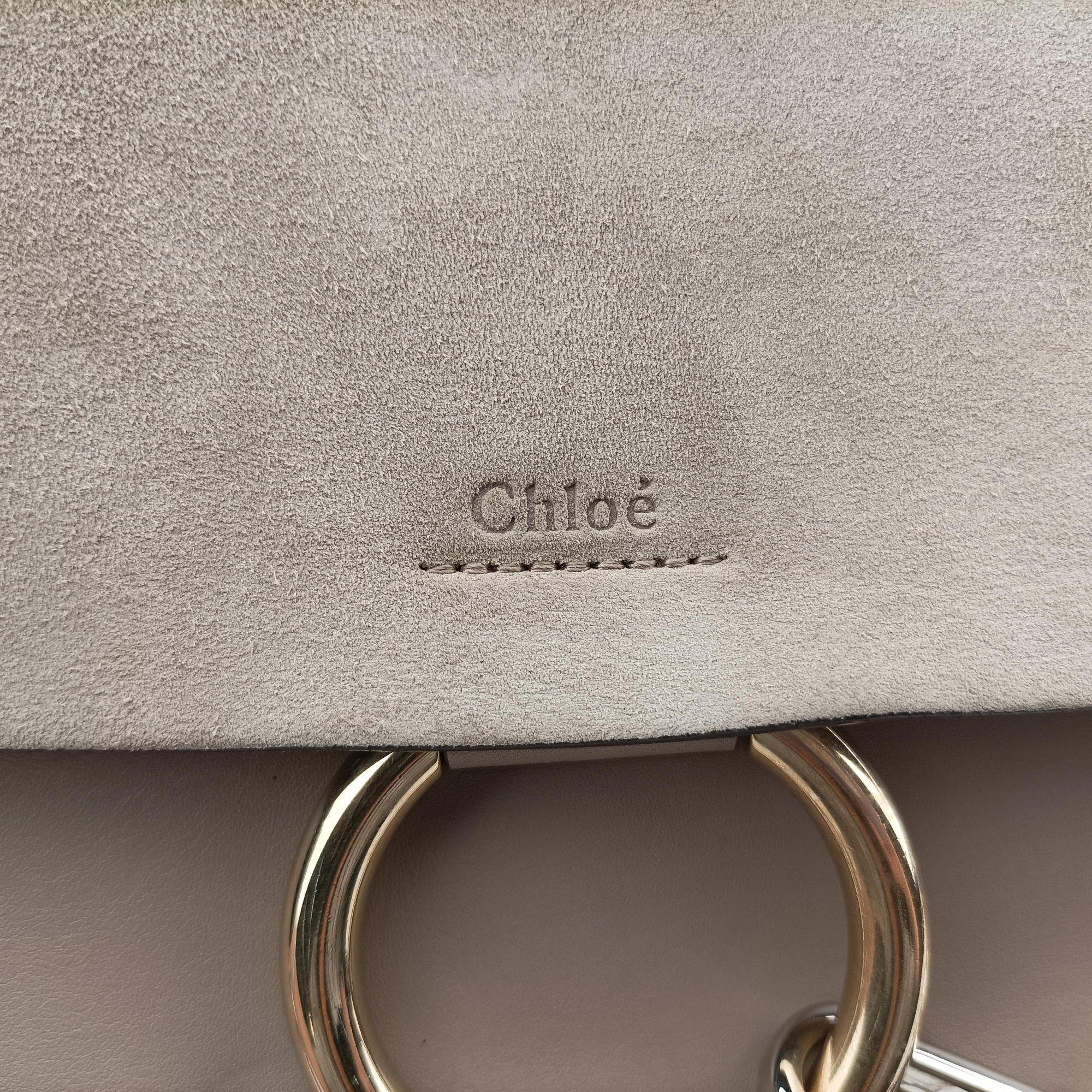 Pre-owned Chloe FAYE Grey Suede × leather  shoulderbag | stylenewstar