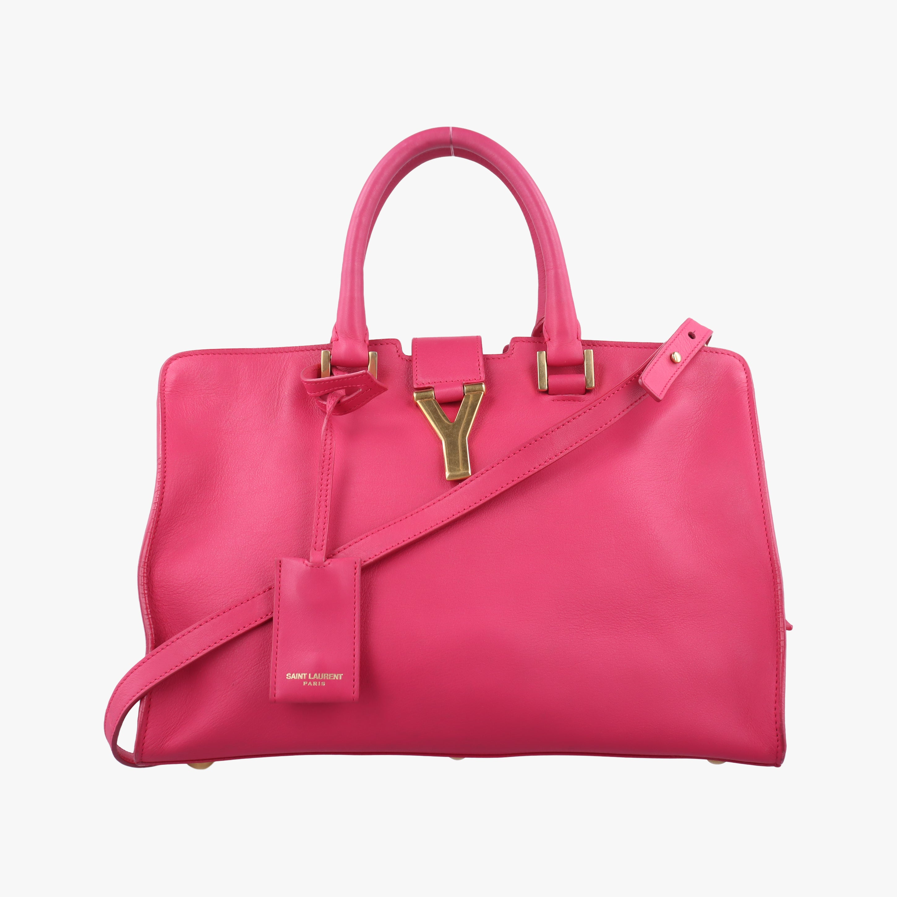 Vintage Yves Saint Laurent Y Ligne Petit Cabas Rose Red Leather 311210 shoulderbag | stylenewstar
