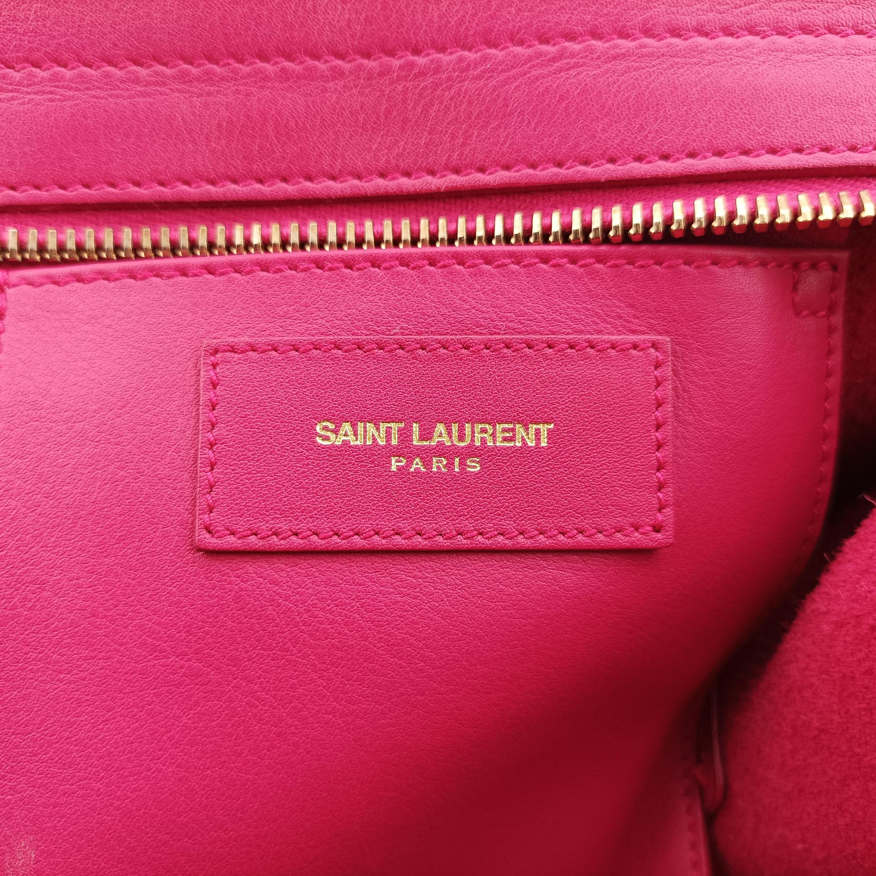 Vintage Yves Saint Laurent Y Ligne Petit Cabas Rose Red Leather 311210 shoulderbag | stylenewstar