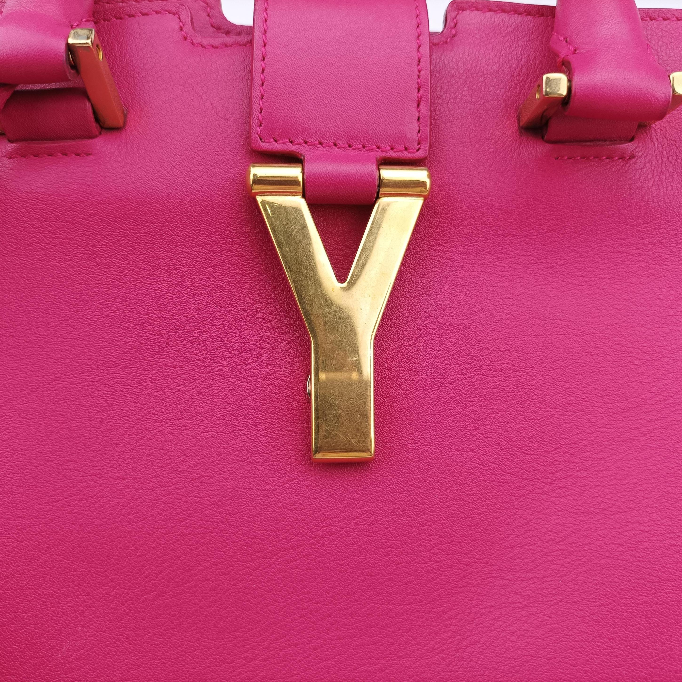 Vintage Yves Saint Laurent Y Ligne Petit Cabas Rose Red Leather 311210 shoulderbag | stylenewstar