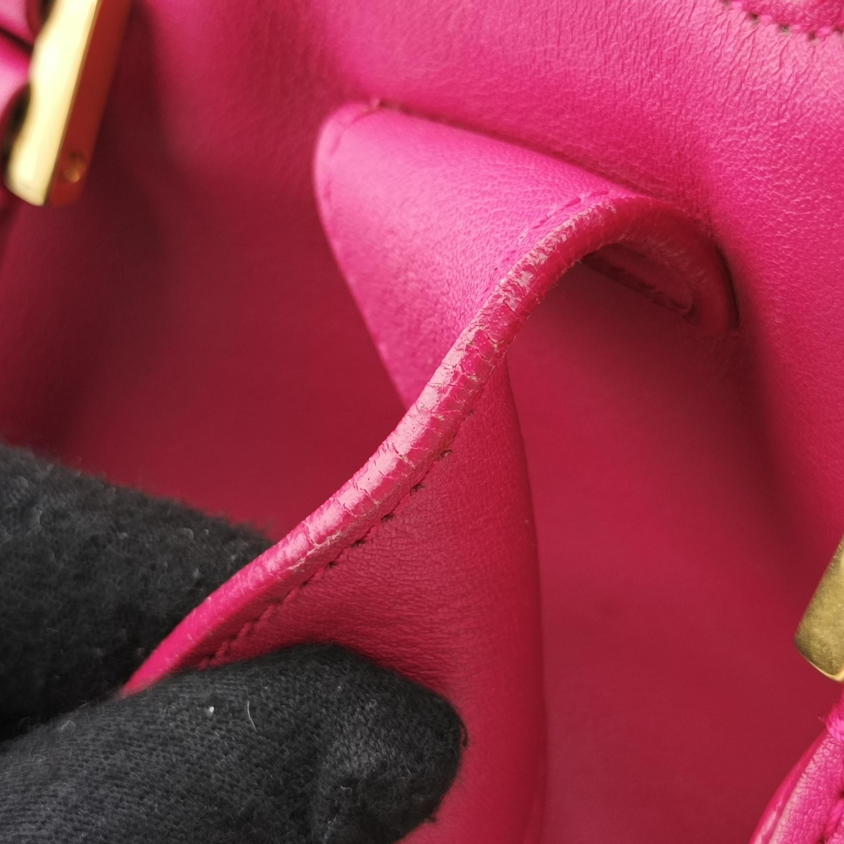 Vintage Yves Saint Laurent Y Ligne Petit Cabas Rose Red Leather 311210 shoulderbag | stylenewstar