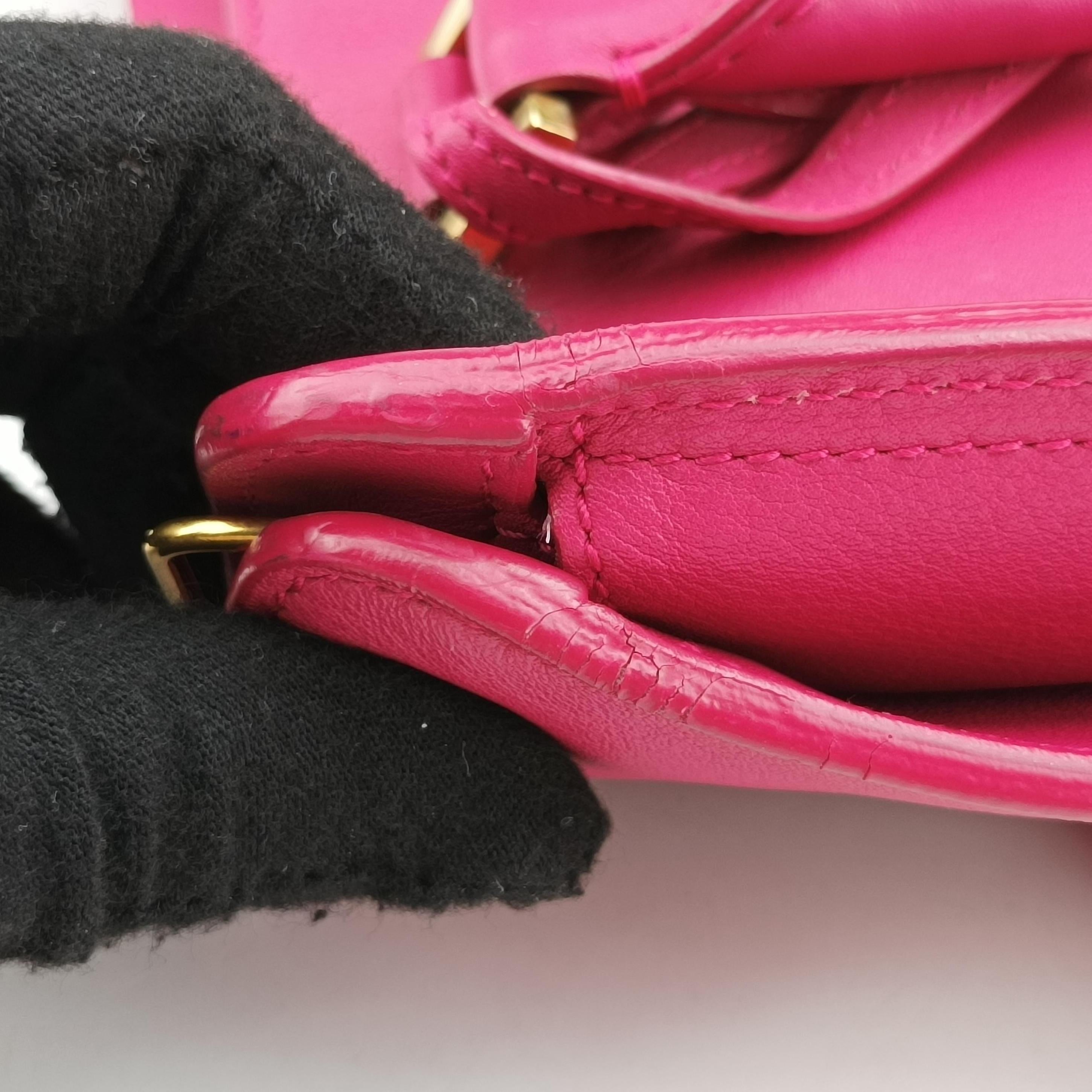 Vintage Yves Saint Laurent Y Ligne Petit Cabas Rose Red Leather 311210 shoulderbag | stylenewstar