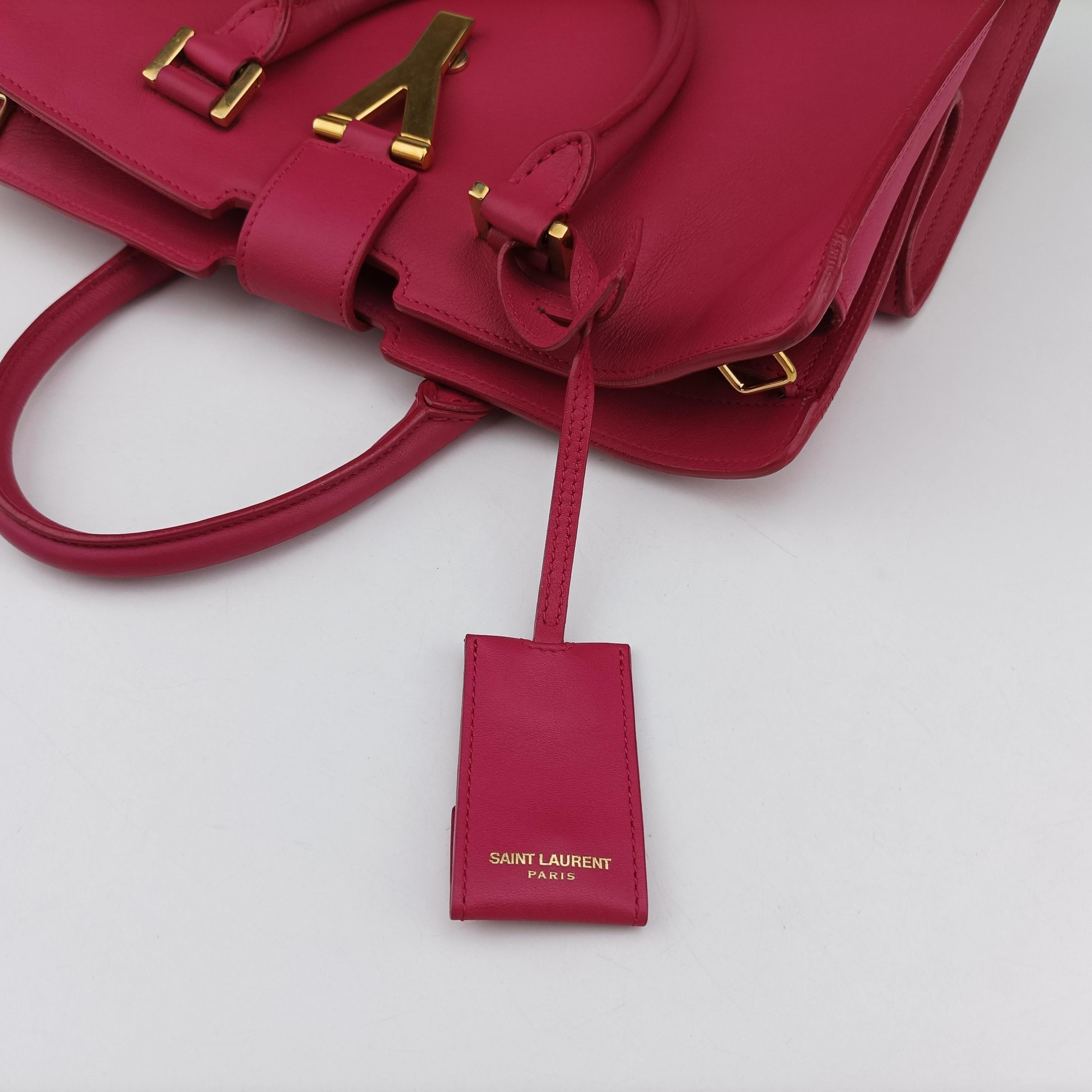 Vintage Yves Saint Laurent Y Ligne Petit Cabas Rose Red Leather 311210 shoulderbag | stylenewstar