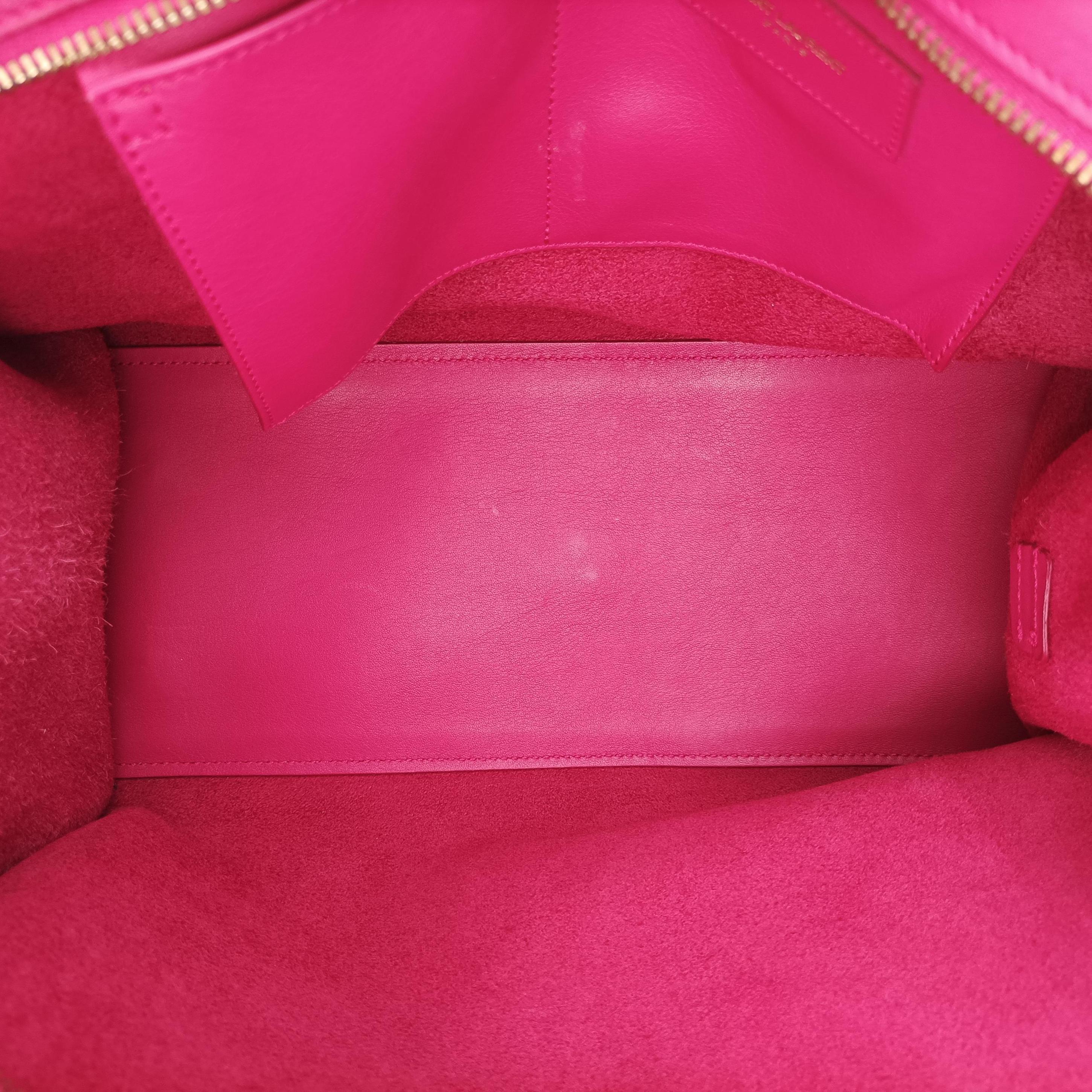 Vintage Yves Saint Laurent Y Ligne Petit Cabas Rose Red Leather 311210 shoulderbag | stylenewstar