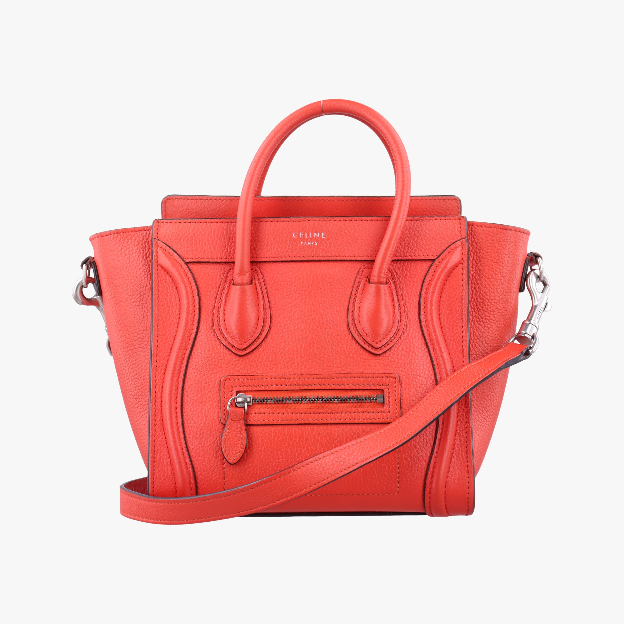 Vintage Celine luggage nano shopper Red leather  shoulderbag | stylenewstar