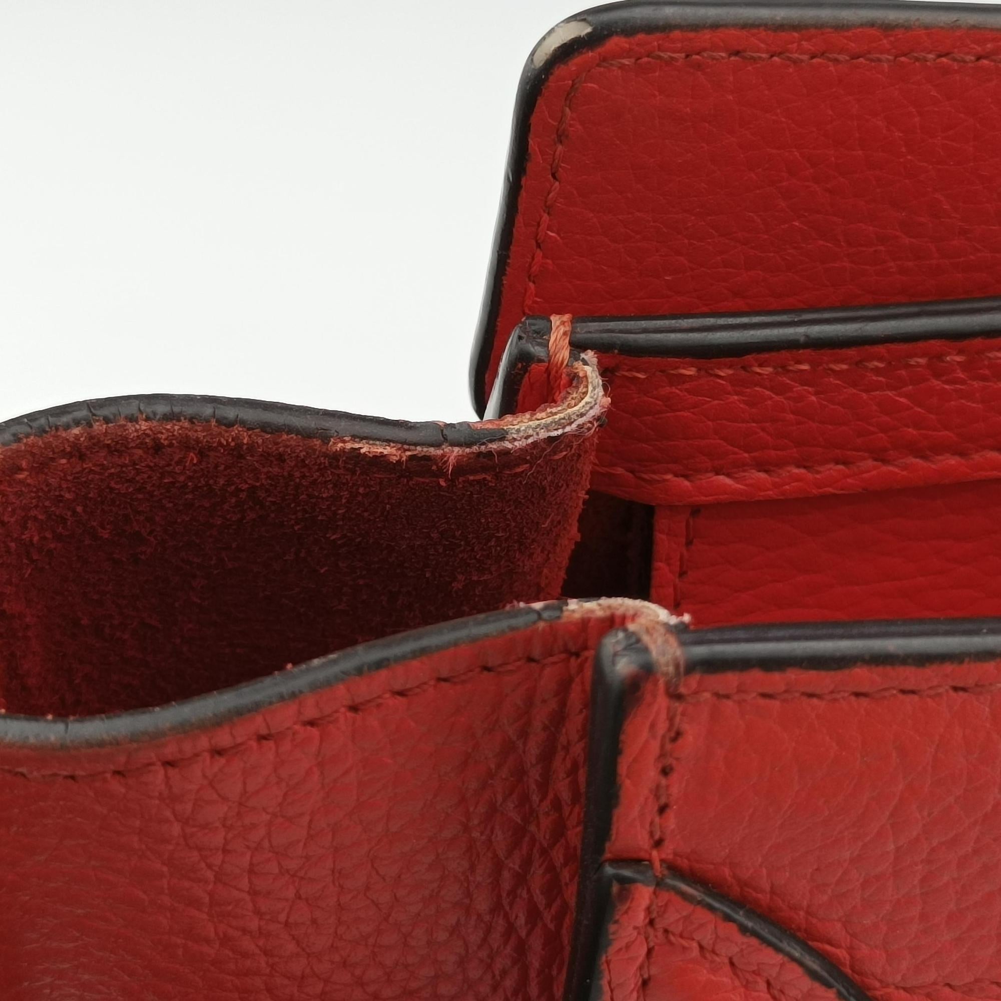 Vintage Celine luggage nano shopper Red leather  shoulderbag | stylenewstar