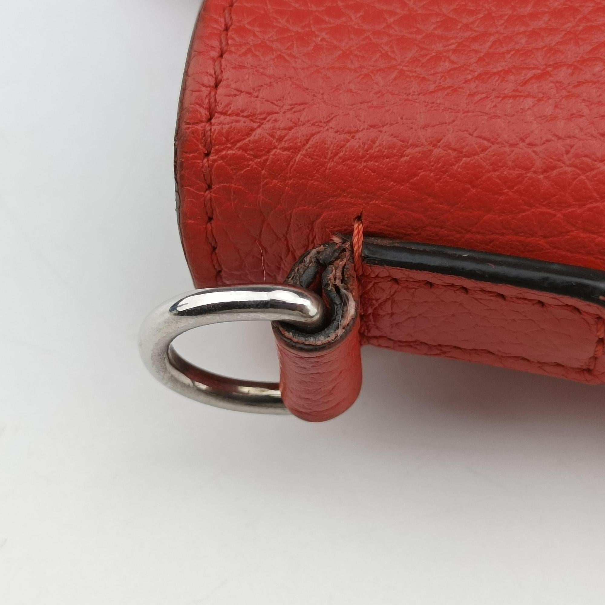Vintage Celine luggage nano shopper Red leather  shoulderbag | stylenewstar