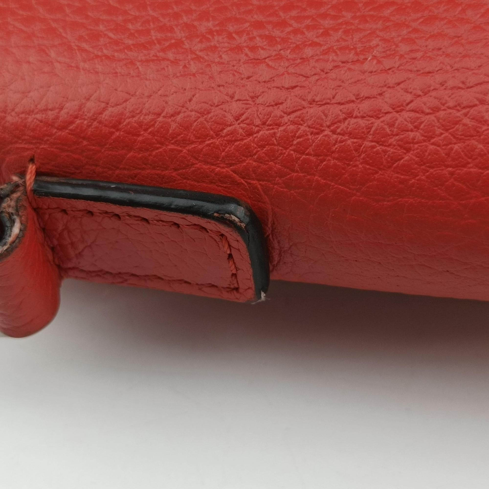 Vintage Celine luggage nano shopper Red leather  shoulderbag | stylenewstar