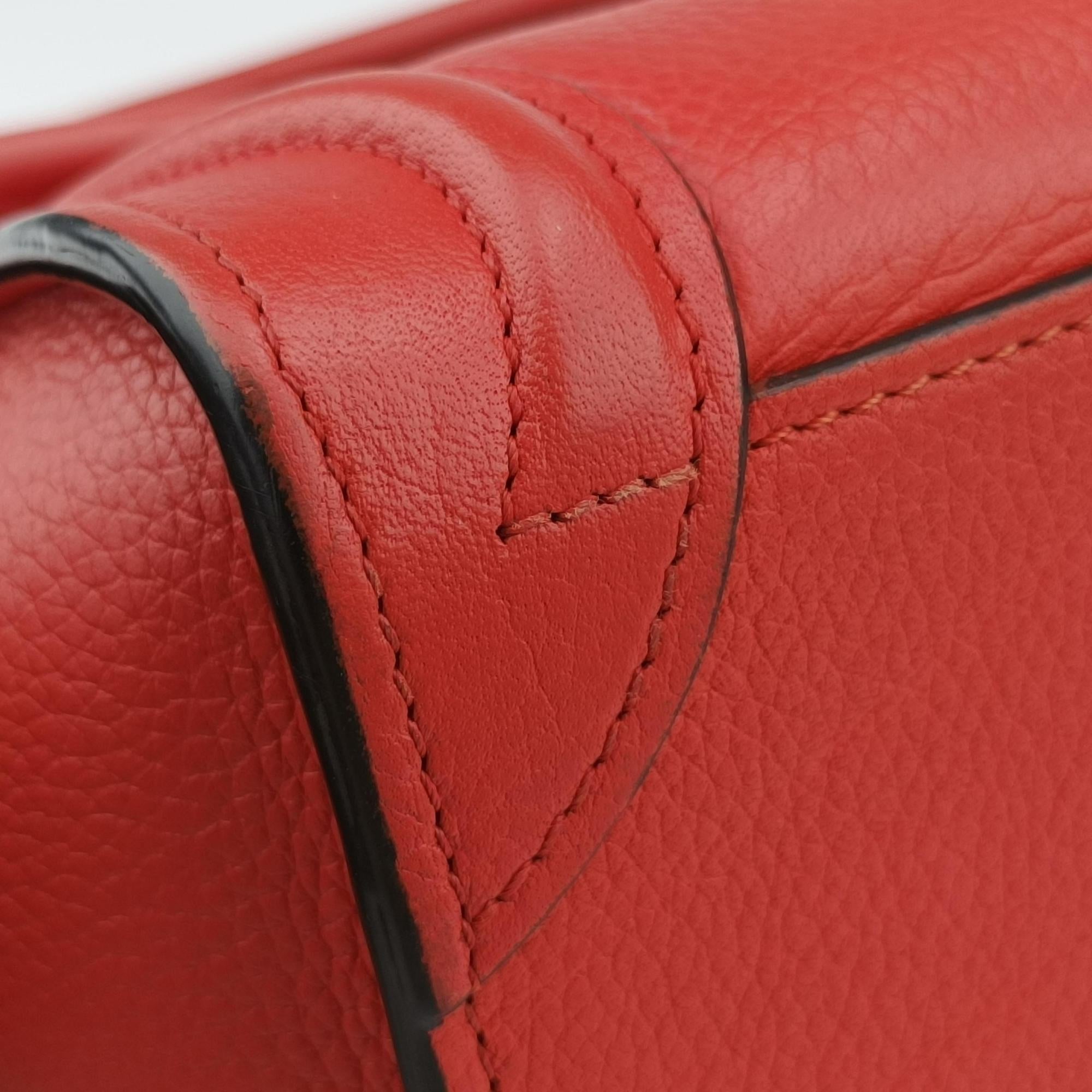 Vintage Celine luggage nano shopper Red leather  shoulderbag | stylenewstar