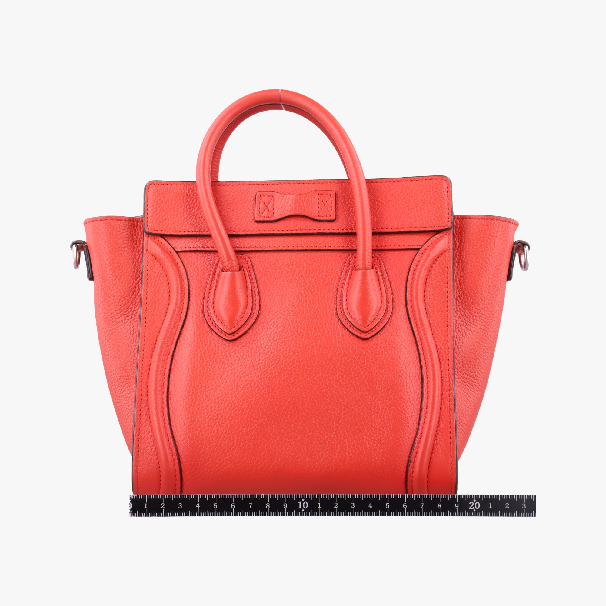 Vintage Celine luggage nano shopper Red leather  shoulderbag | stylenewstar