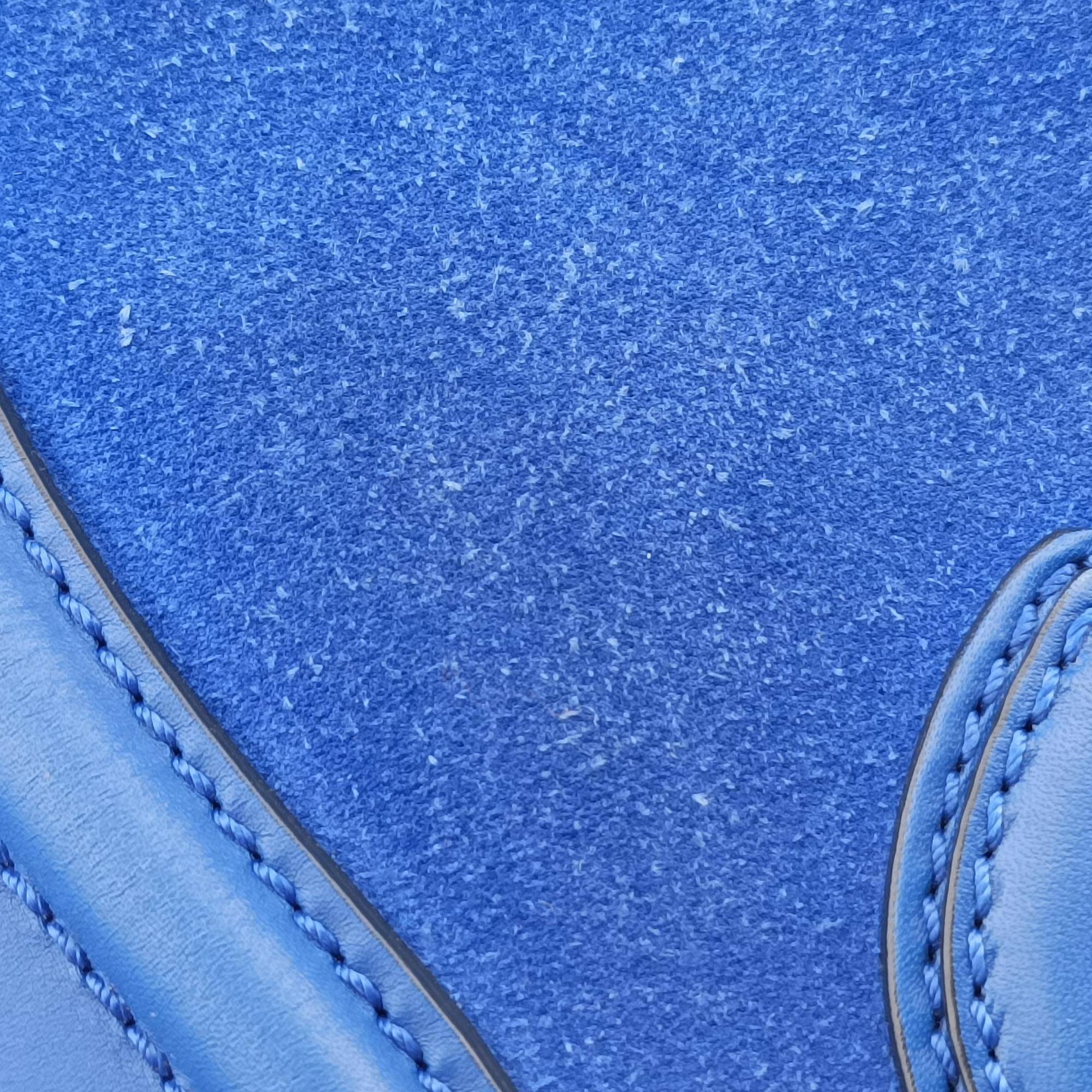 Vintage Celine Luggage Mini Shopper Blue Leather×suede  handbag | stylenewstar