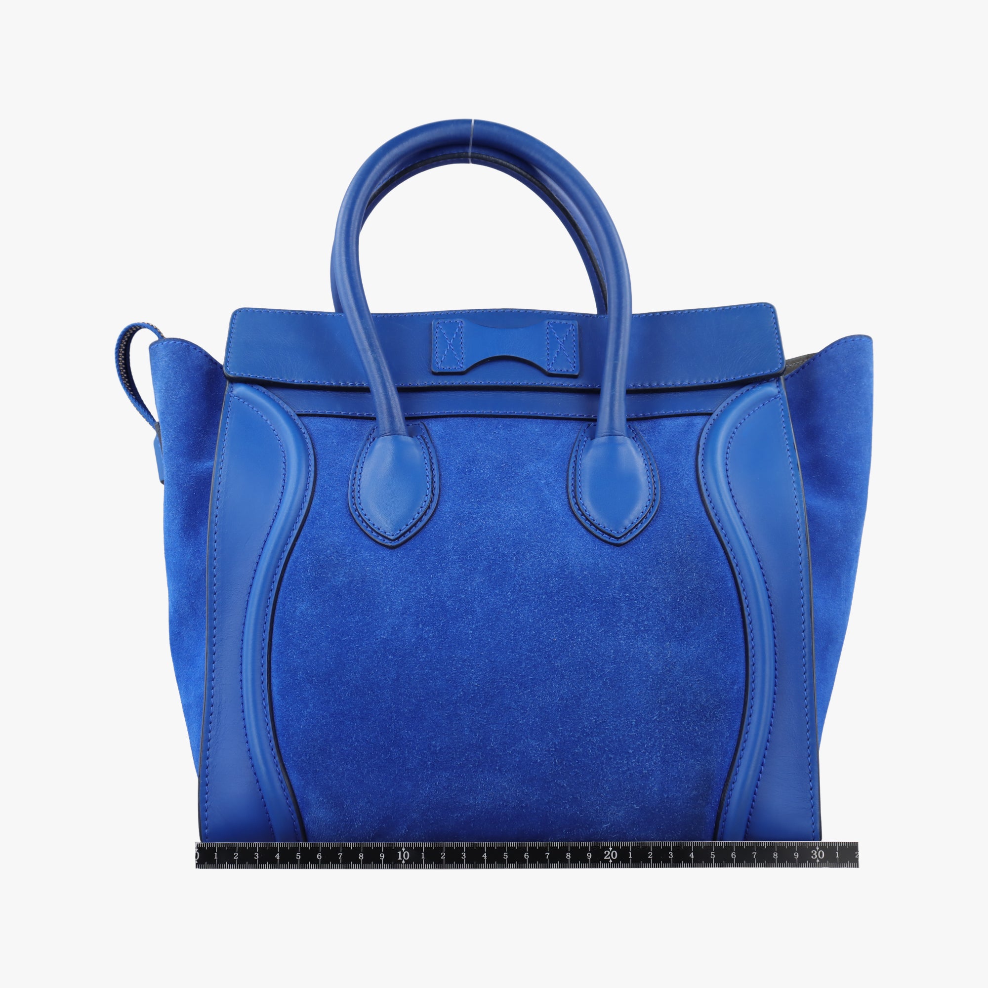 Vintage Celine Luggage Mini Shopper Blue Leather×suede  handbag | stylenewstar