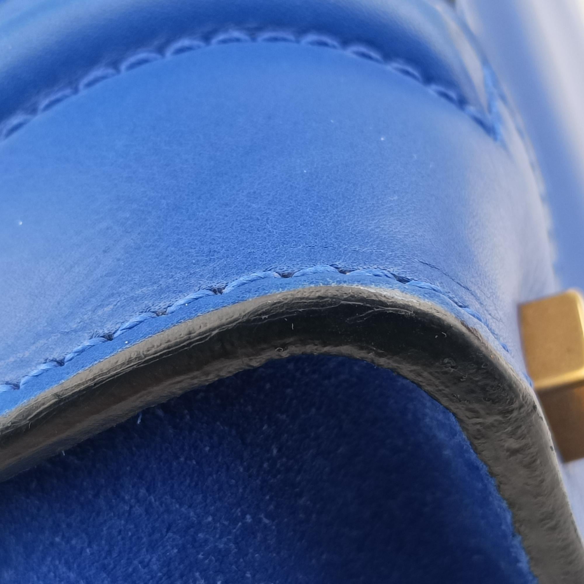 Vintage Celine Luggage Mini Shopper Blue Leather×suede  handbag | stylenewstar