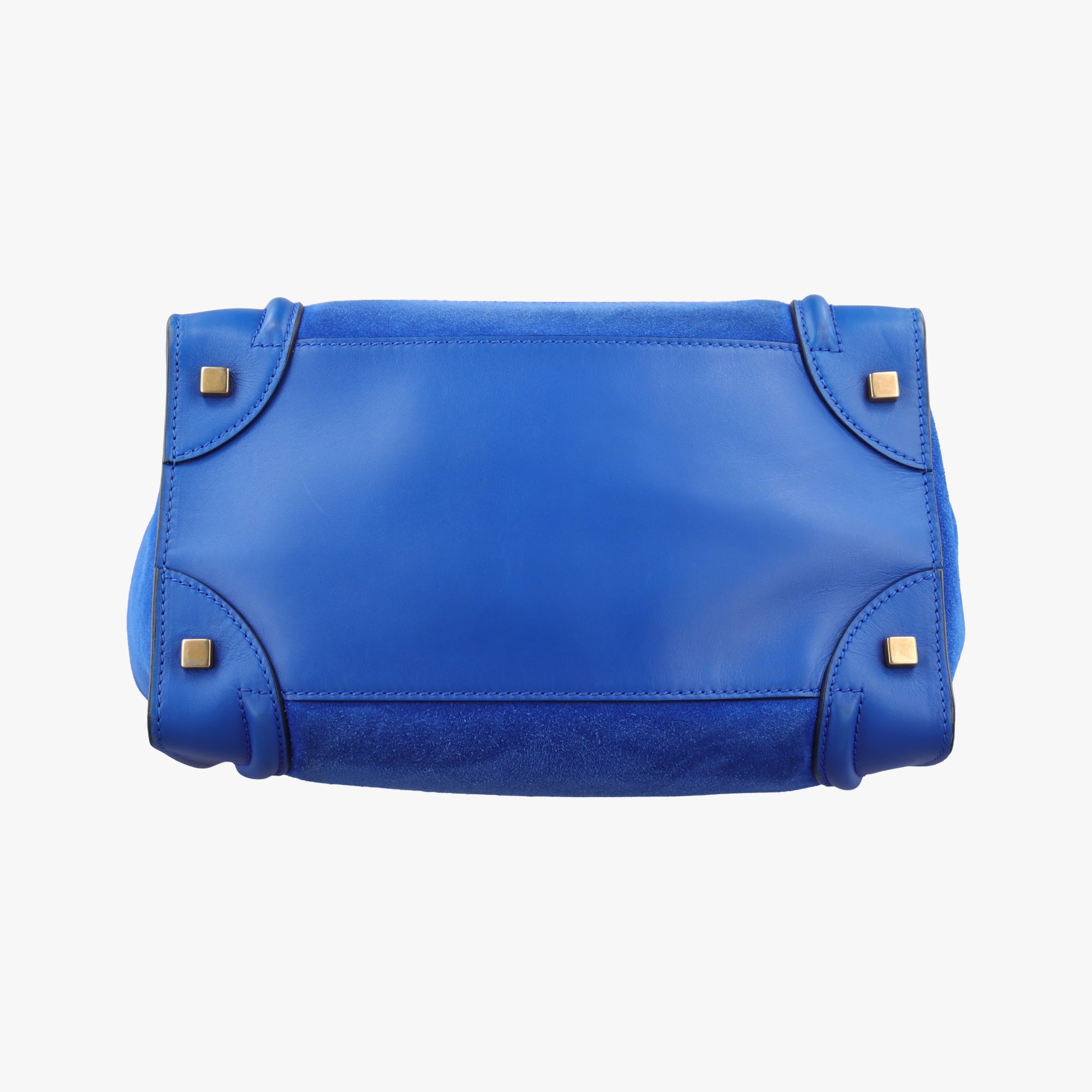 Vintage Celine Luggage Mini Shopper Blue Leather×suede  handbag | stylenewstar