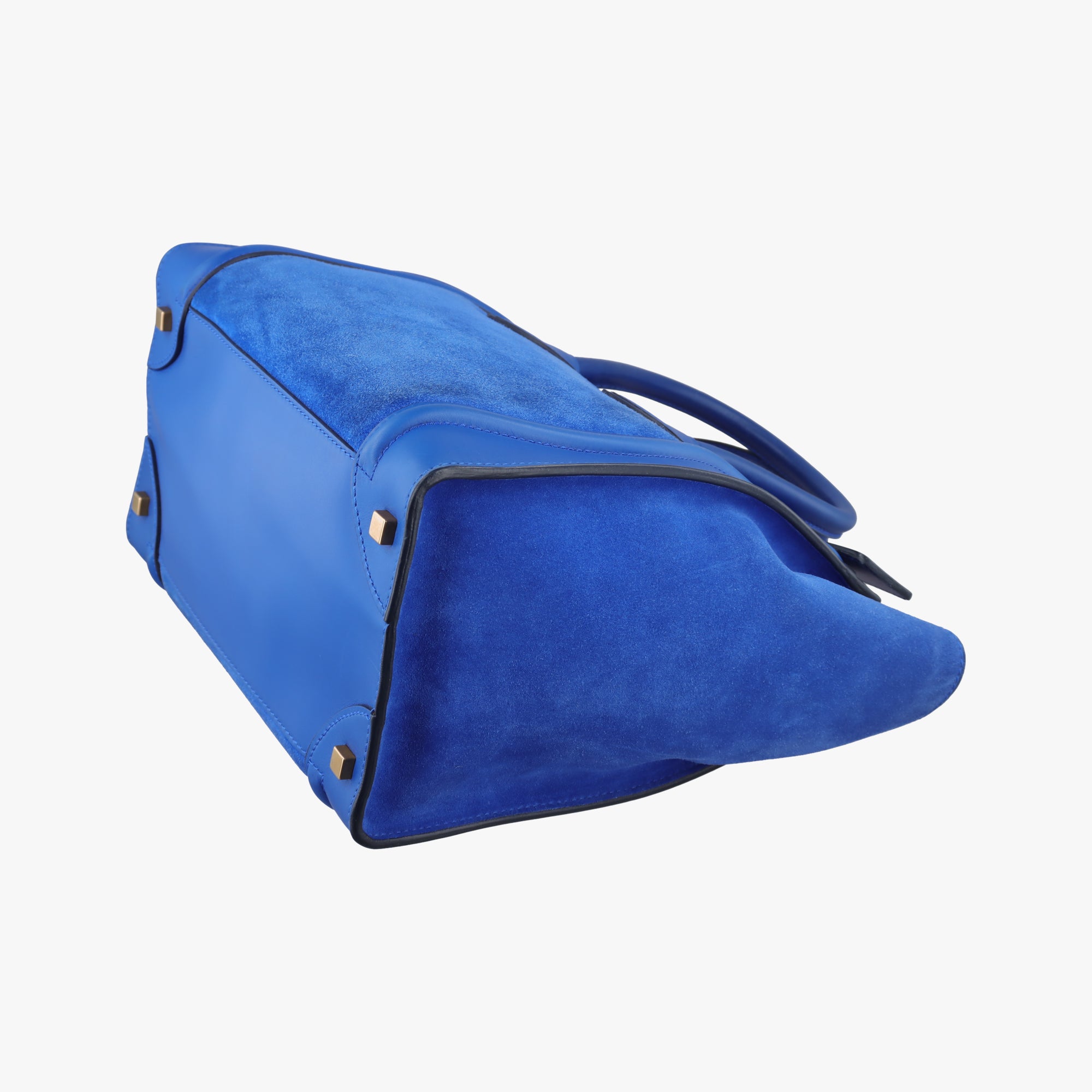 Vintage Celine Luggage Mini Shopper Blue Leather×suede  handbag | stylenewstar