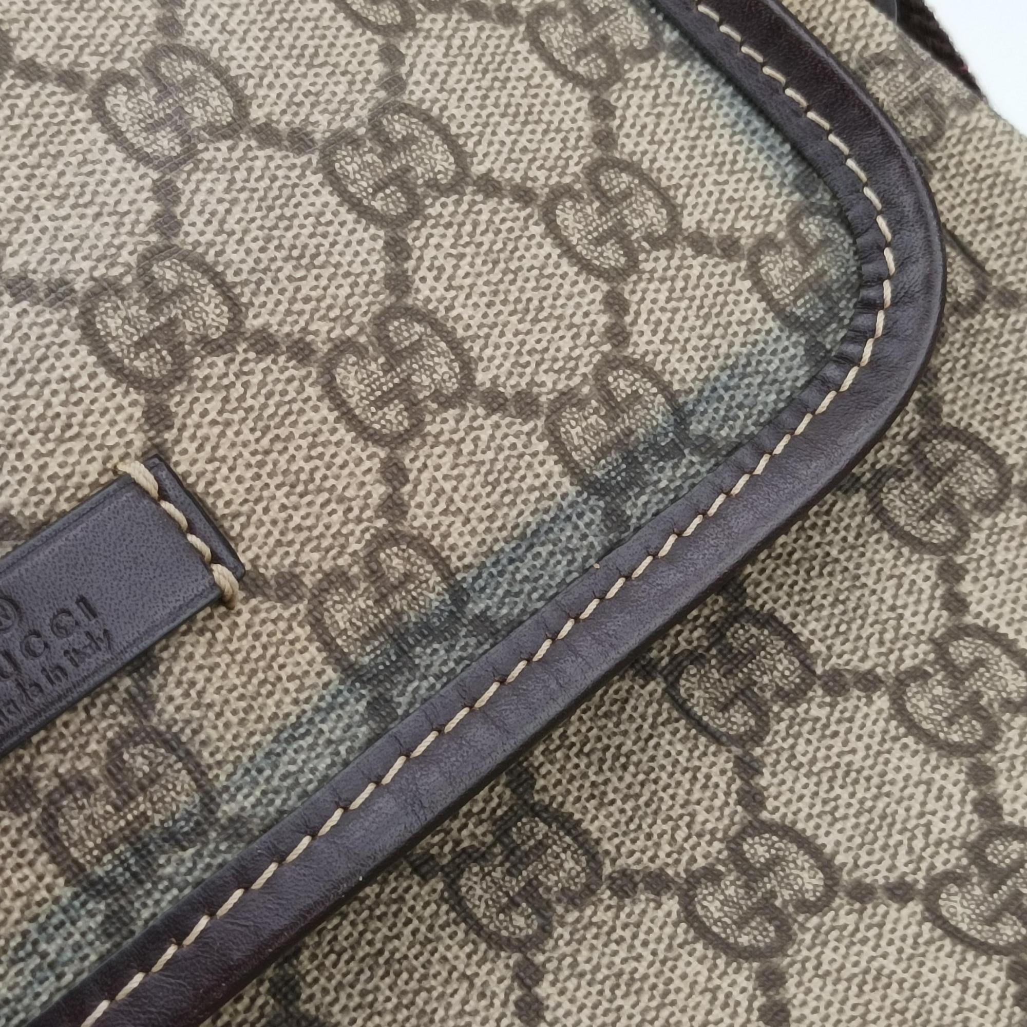 Pre-owned Gucci GG Plus GG Supreme Beige x Brown PVC coated canvas  shoulderbag | stylenewstar