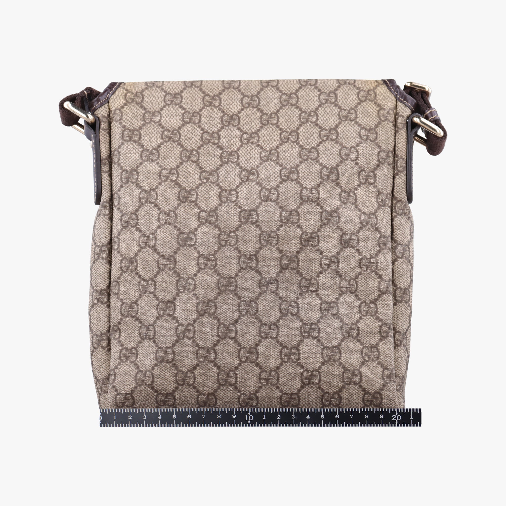 Pre-owned Gucci GG Plus GG Supreme Beige x Brown PVC coated canvas  shoulderbag | stylenewstar