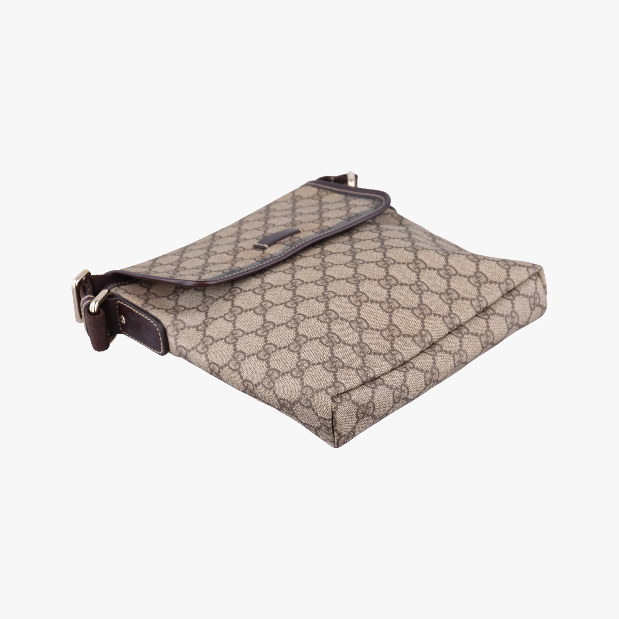 Pre-owned Gucci GG Plus GG Supreme Beige x Brown PVC coated canvas  shoulderbag | stylenewstar