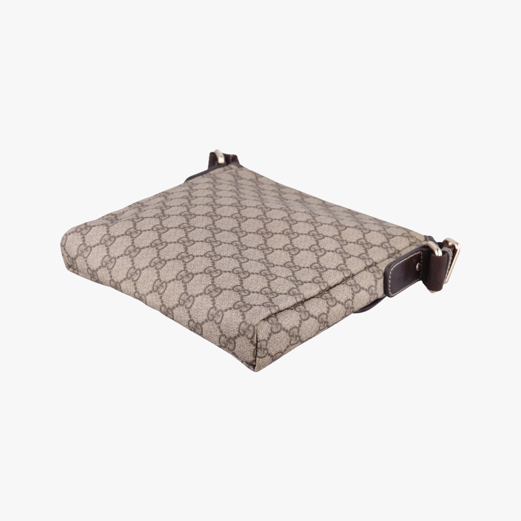 Pre-owned Gucci GG Plus GG Supreme Beige x Brown PVC coated canvas  shoulderbag | stylenewstar