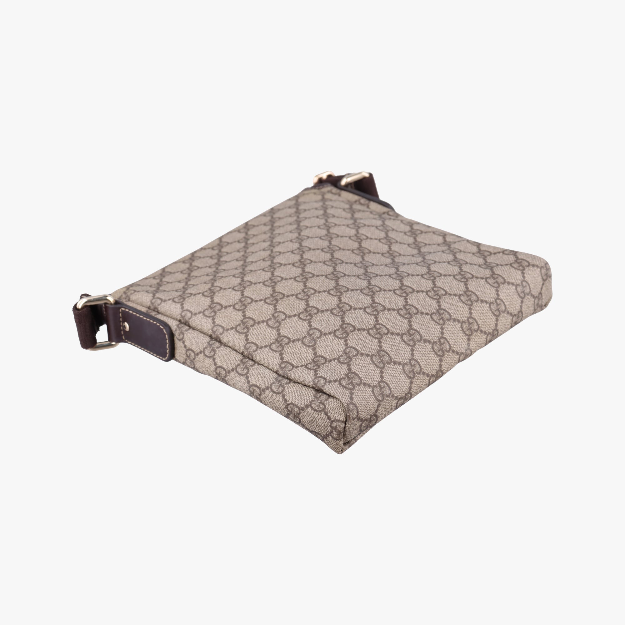 Pre-owned Gucci GG Plus GG Supreme Beige x Brown PVC coated canvas  shoulderbag | stylenewstar