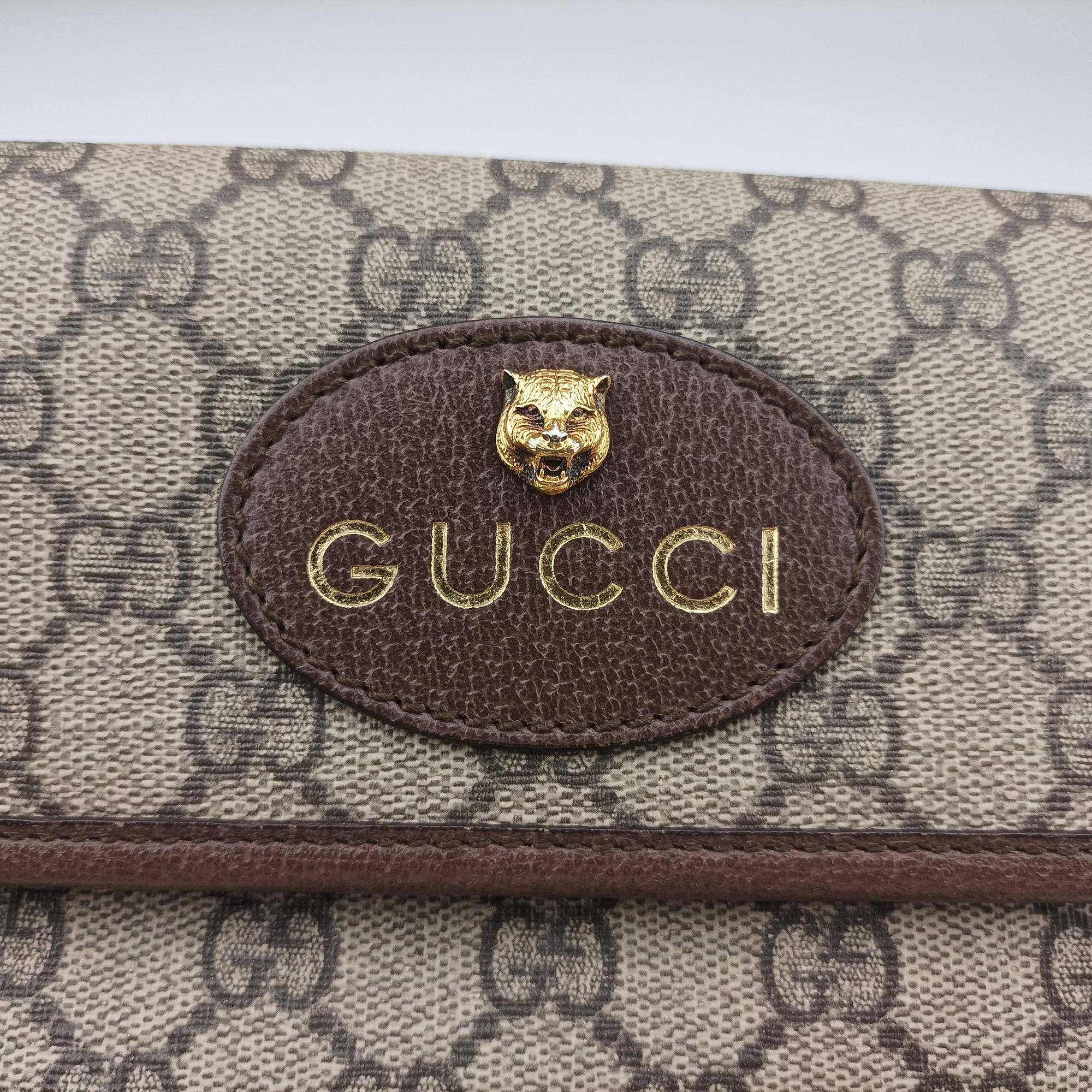 Pre-owned Gucci NEO VINTAGE GG Supreme Brown PVC coated canvas×Leather 493930 shoulderbag | stylenewstar