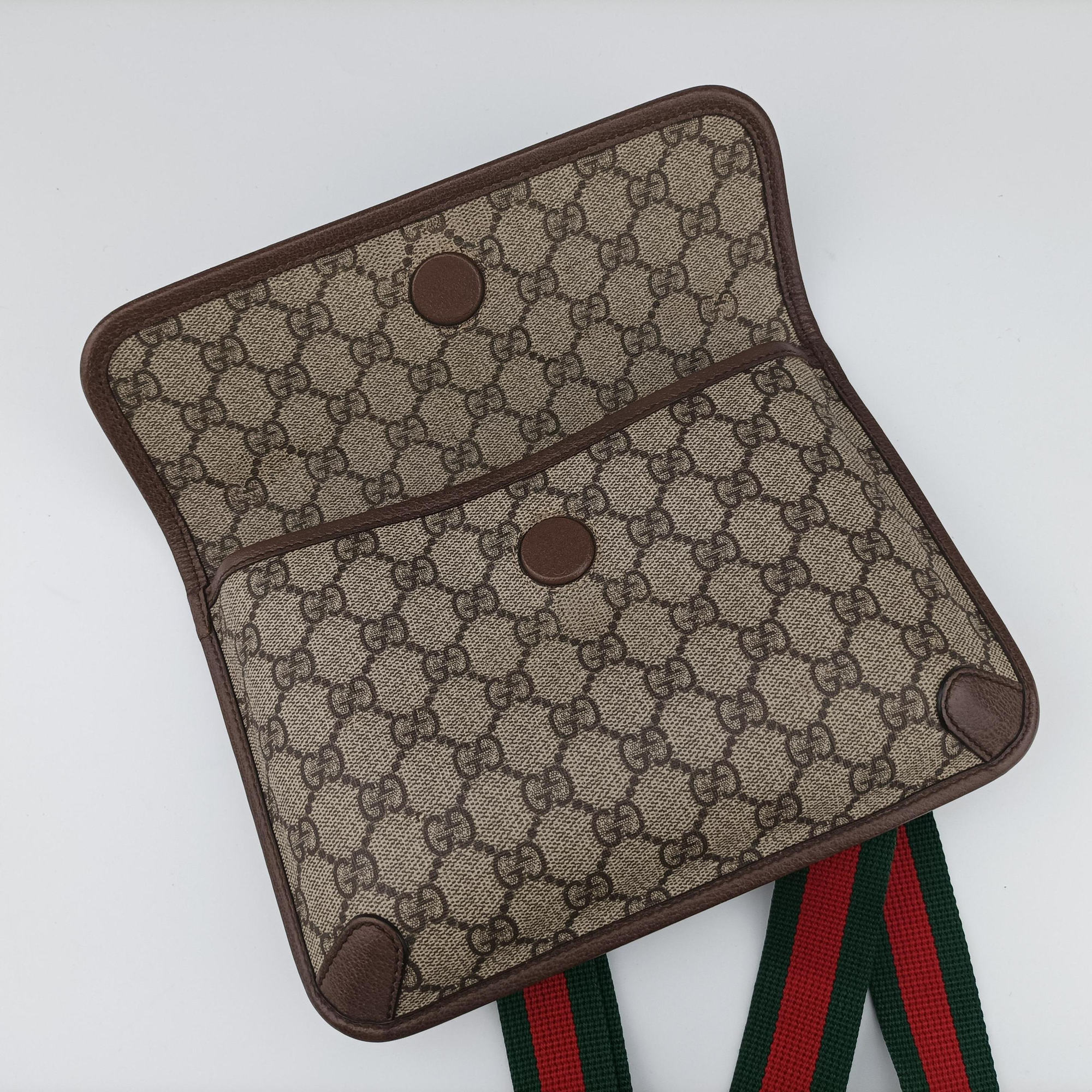Pre-owned Gucci NEO VINTAGE GG Supreme Brown PVC coated canvas×Leather 493930 shoulderbag | stylenewstar