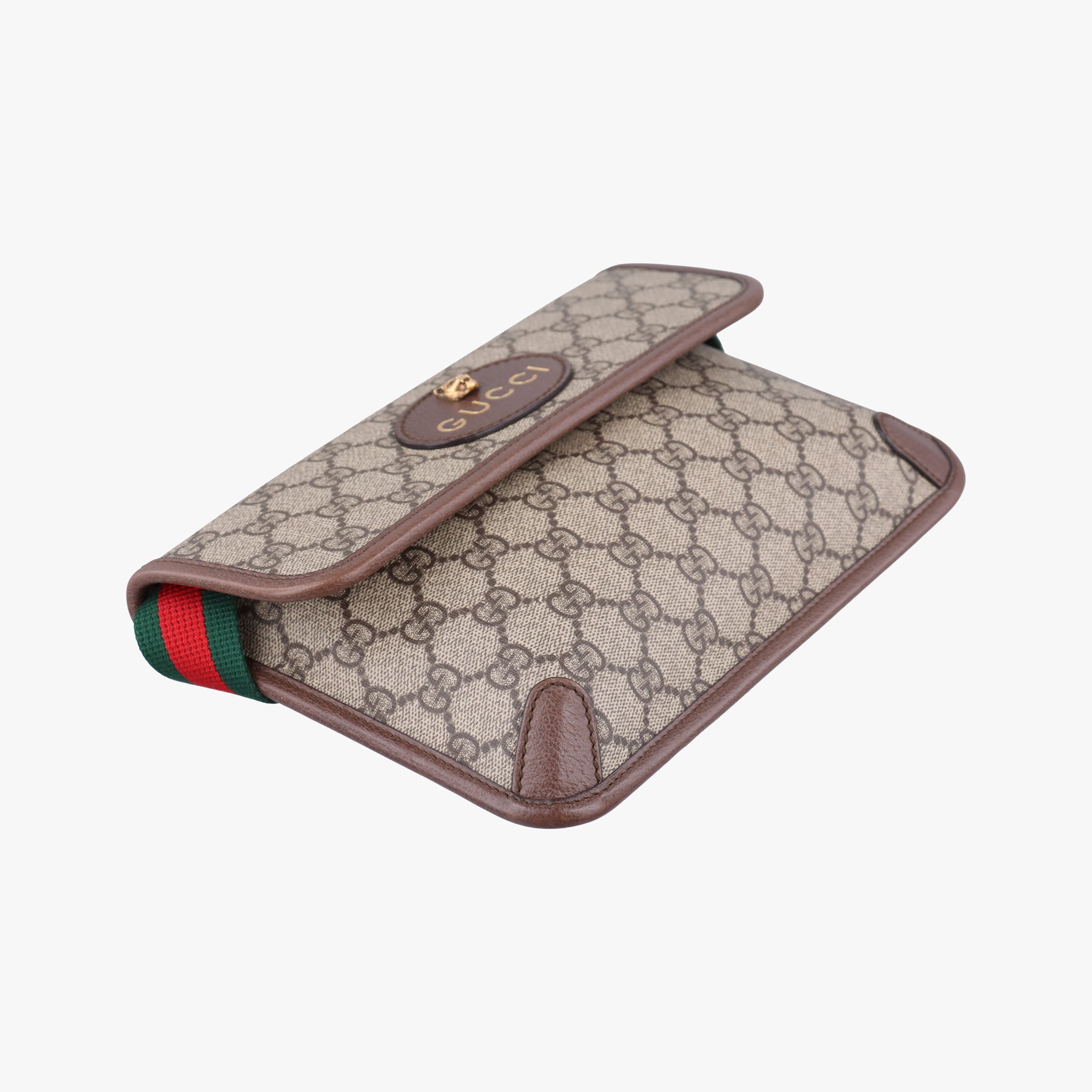 Pre-owned Gucci NEO VINTAGE GG Supreme Brown PVC coated canvas×Leather 493930 shoulderbag | stylenewstar