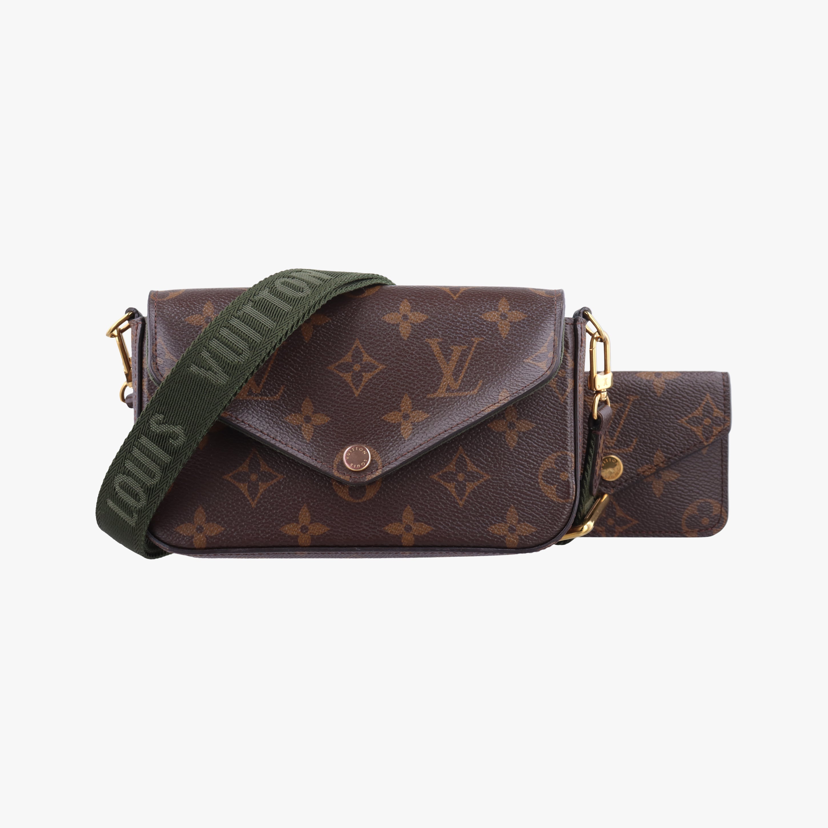 Pre-owned Louis Vuitton Multi Pochette FeLICIE Brown×KHAKI Monogram Canvas M80091 shoulderbag | stylenewstar