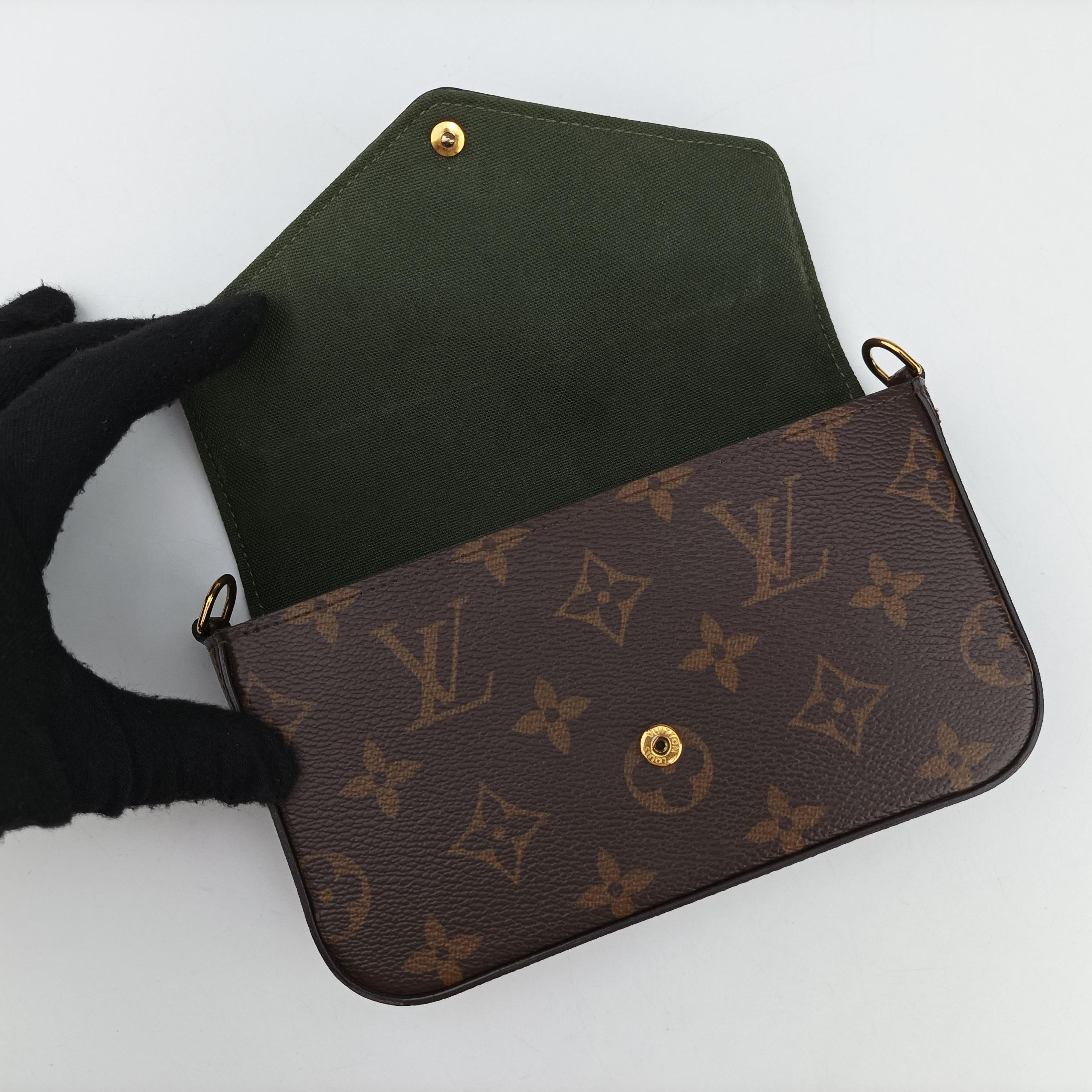 Pre-owned Louis Vuitton Multi Pochette FeLICIE Brown×KHAKI Monogram Canvas M80091 shoulderbag | stylenewstar
