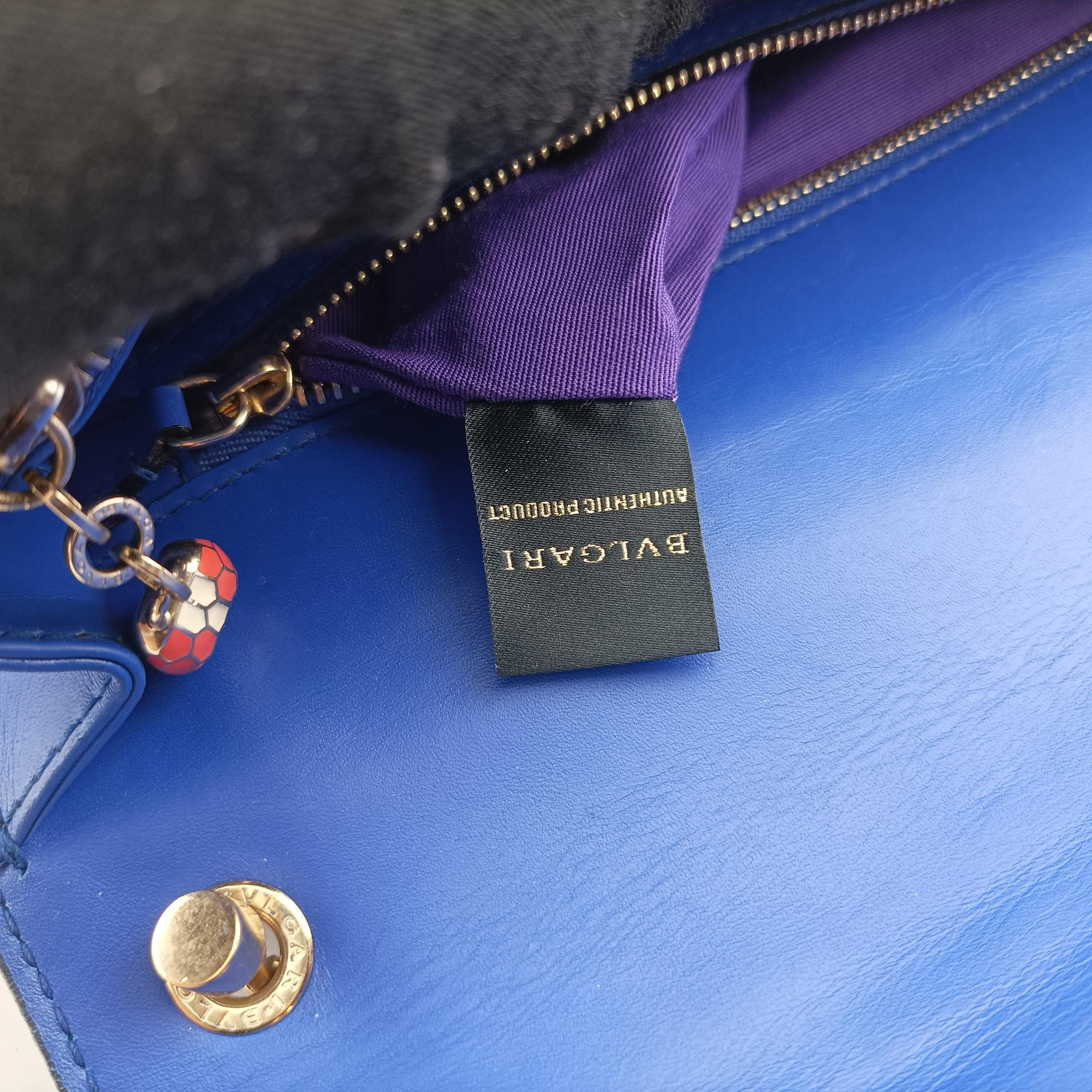 Pre-owned Bvlgari SERPENTI FOREVER Blue leather  shoulderbag | stylenewstar