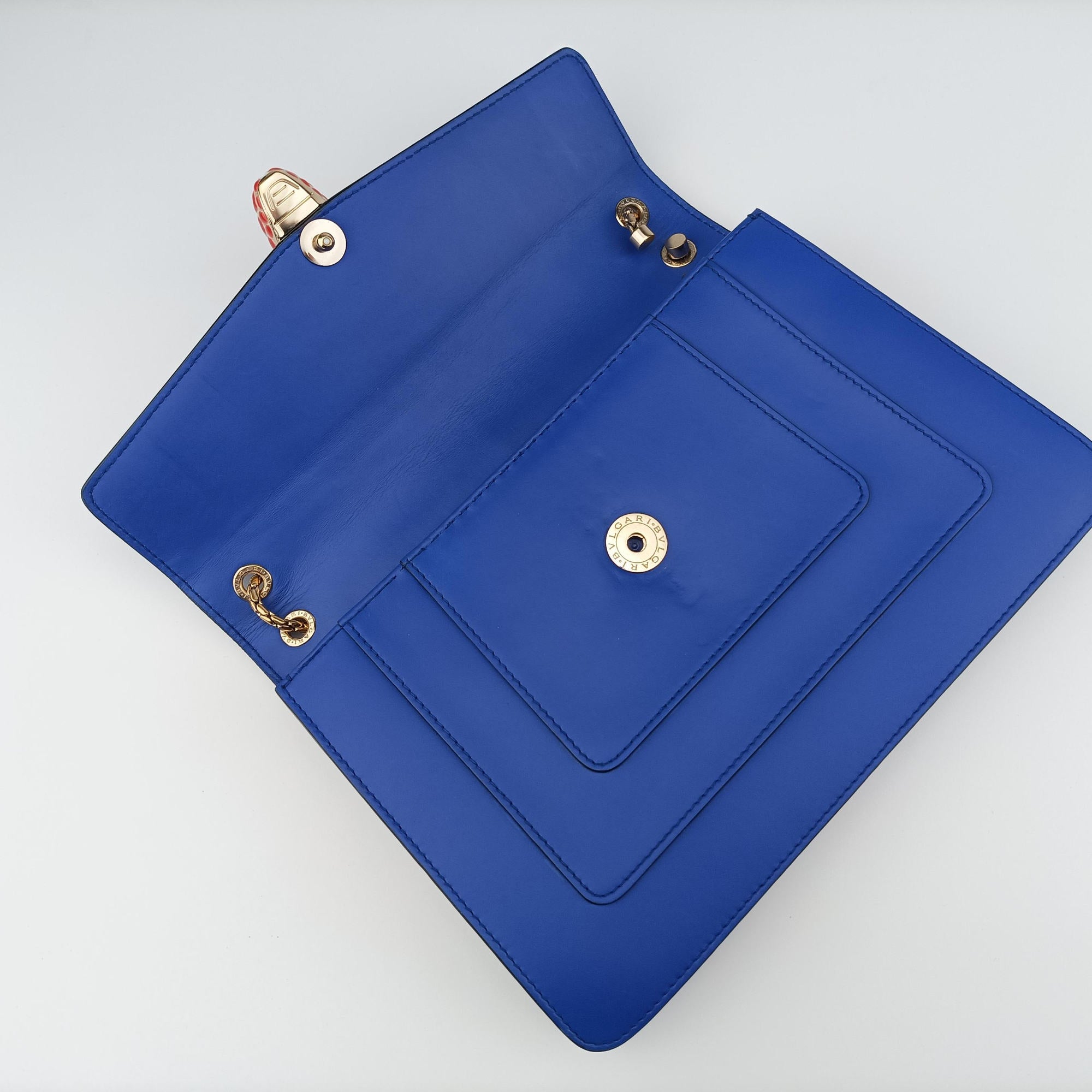 Pre-owned Bvlgari SERPENTI FOREVER Blue leather  shoulderbag | stylenewstar