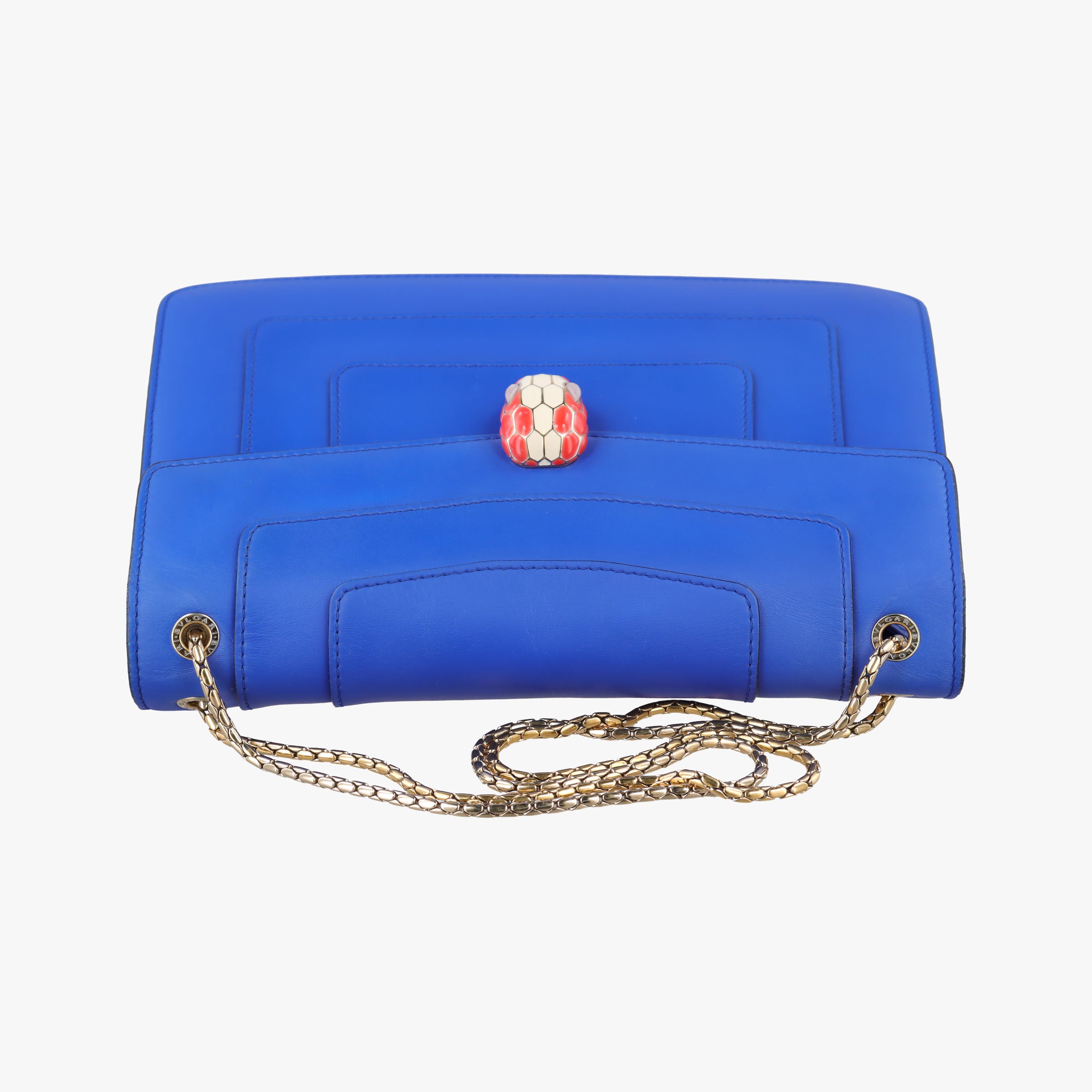 Pre-owned Bvlgari SERPENTI FOREVER Blue leather  shoulderbag | stylenewstar