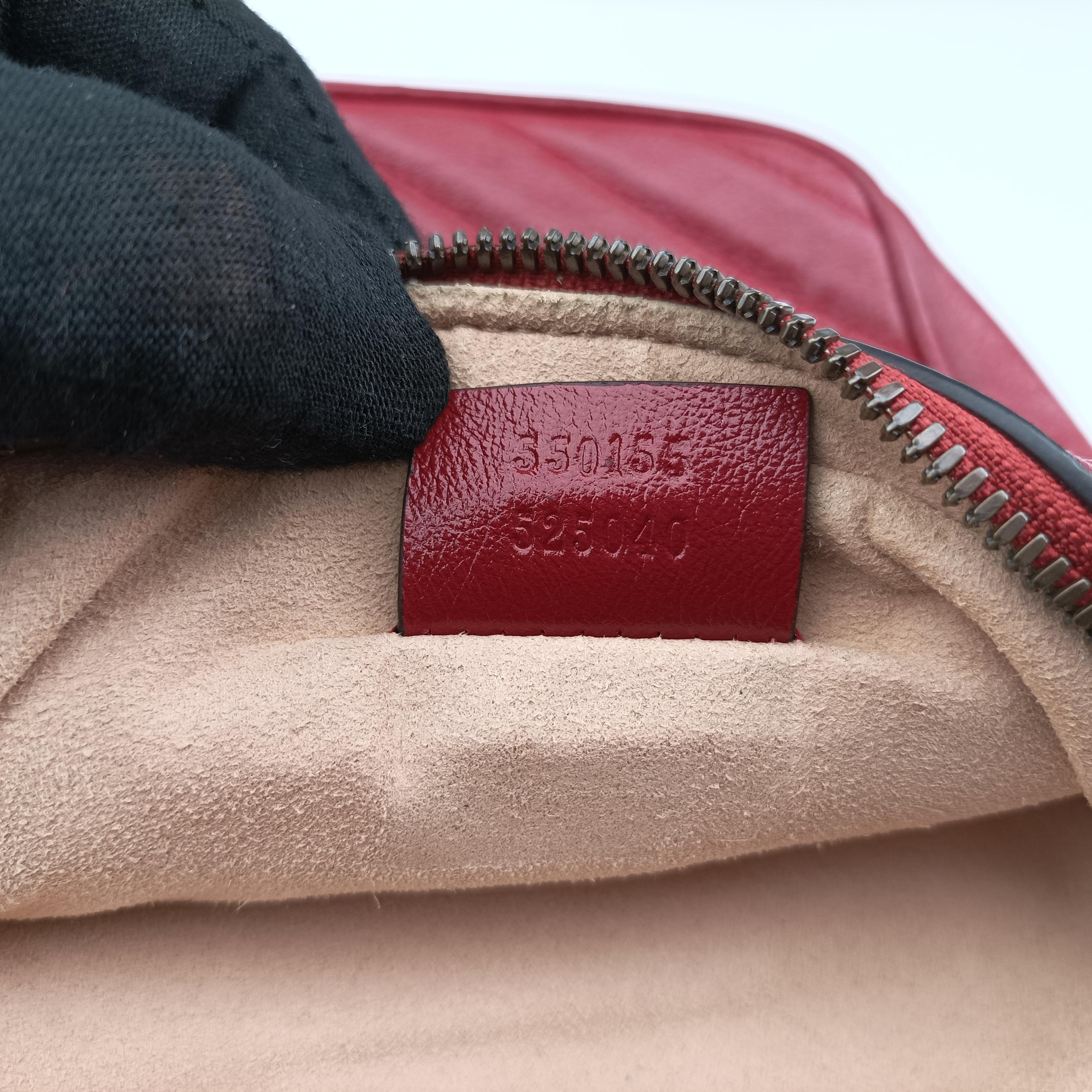 Secondhand Gucci GG Marmont Red Leather 550155 shoulderbag | stylenewstar