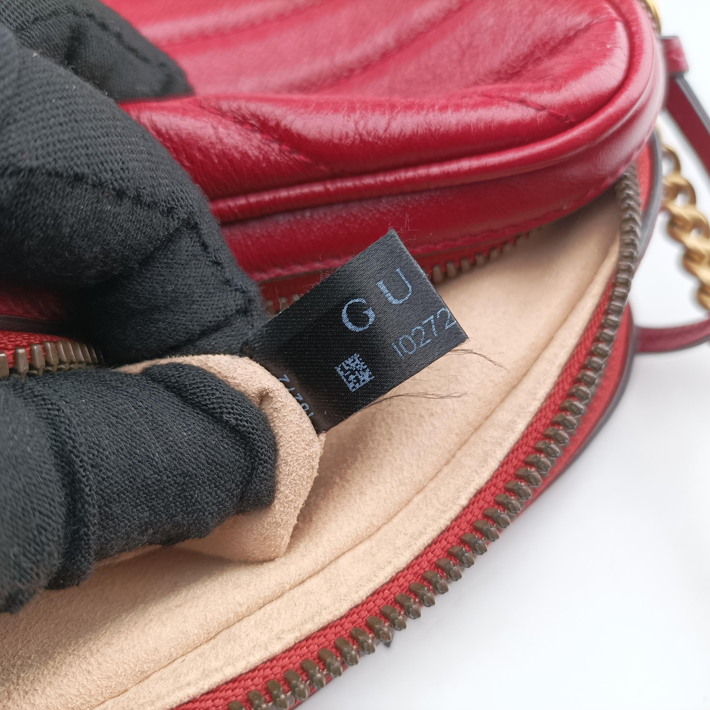 Secondhand Gucci GG Marmont Red Leather 550155 shoulderbag | stylenewstar