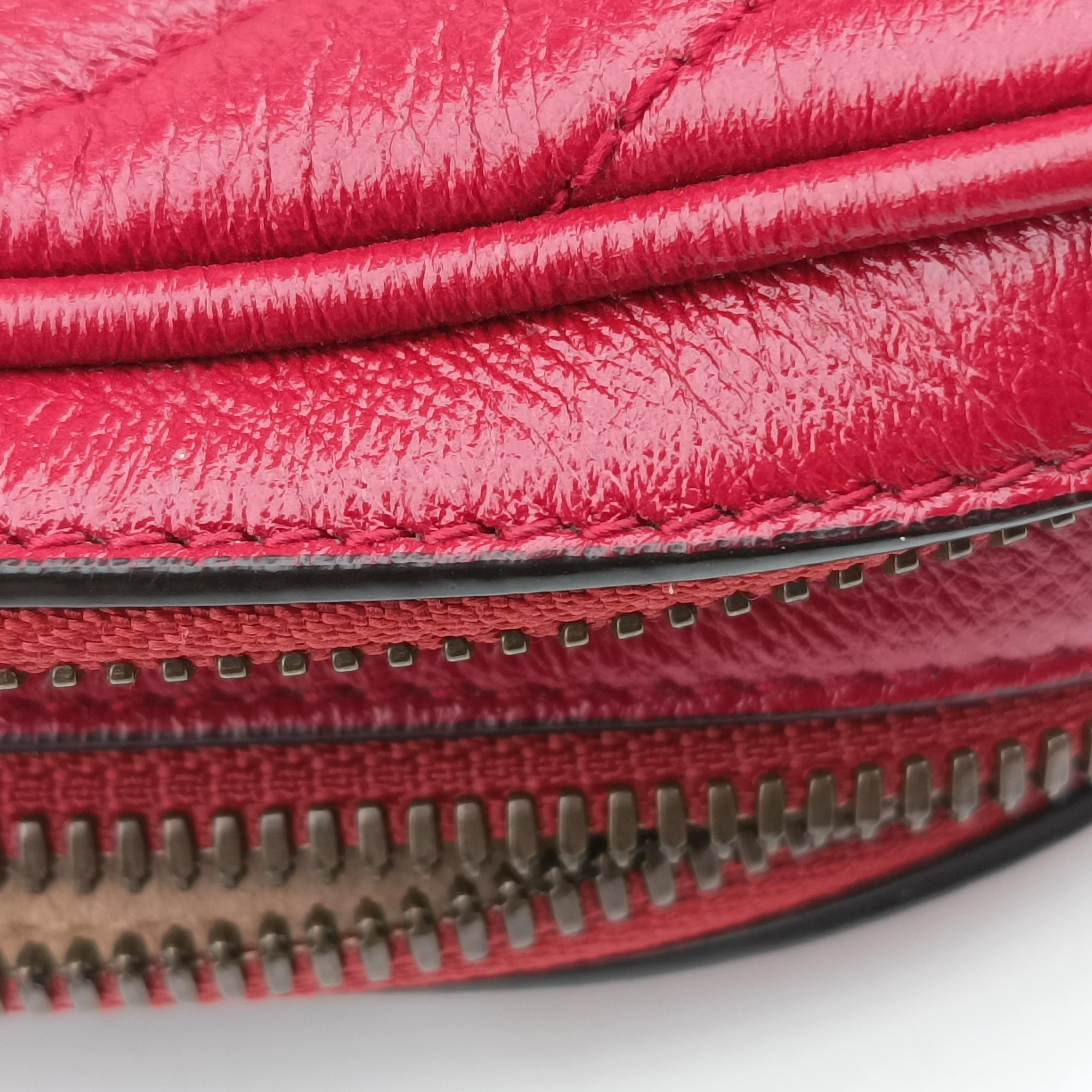 Secondhand Gucci GG Marmont Red Leather 550155 shoulderbag | stylenewstar