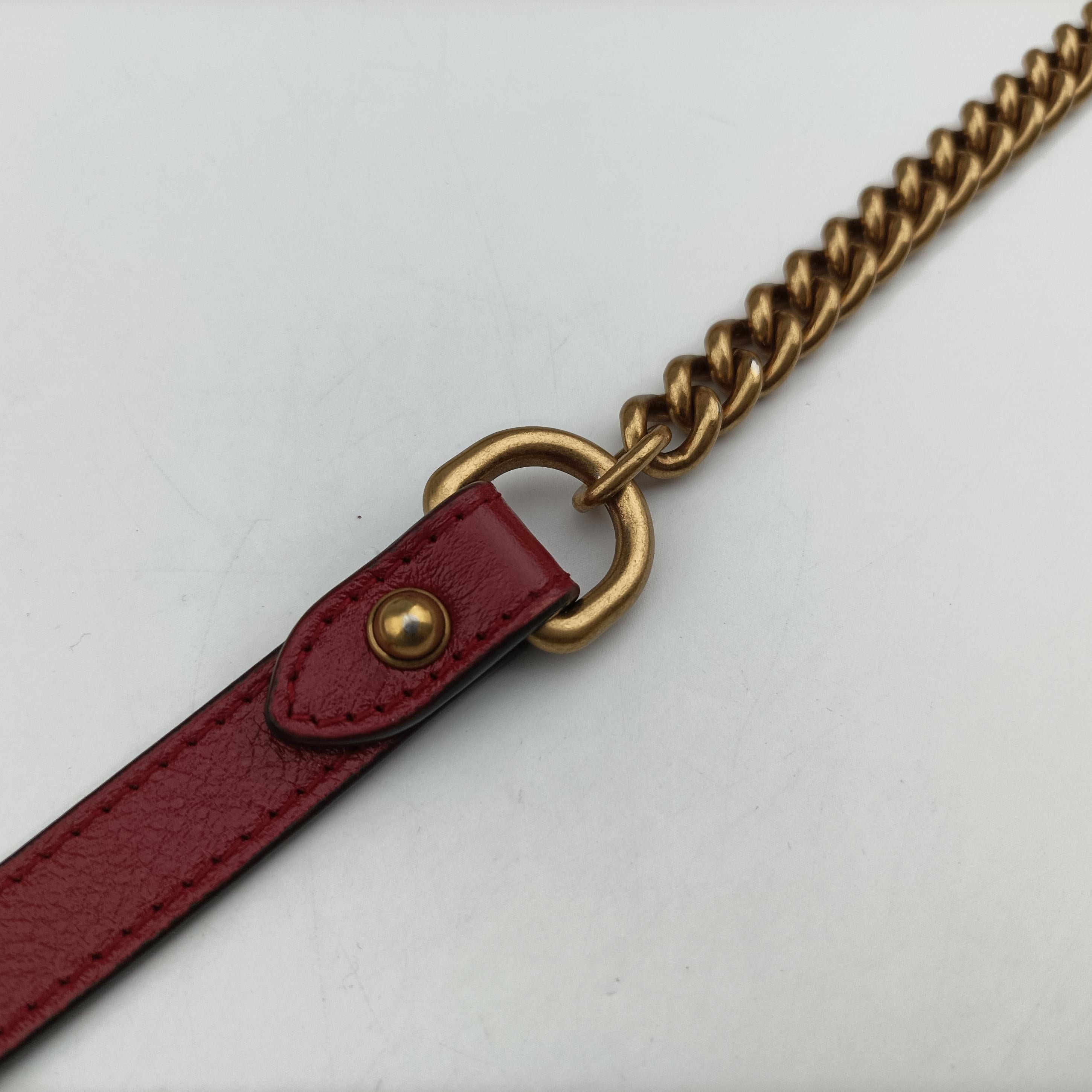 Secondhand Gucci GG Marmont Red Leather 550155 shoulderbag | stylenewstar