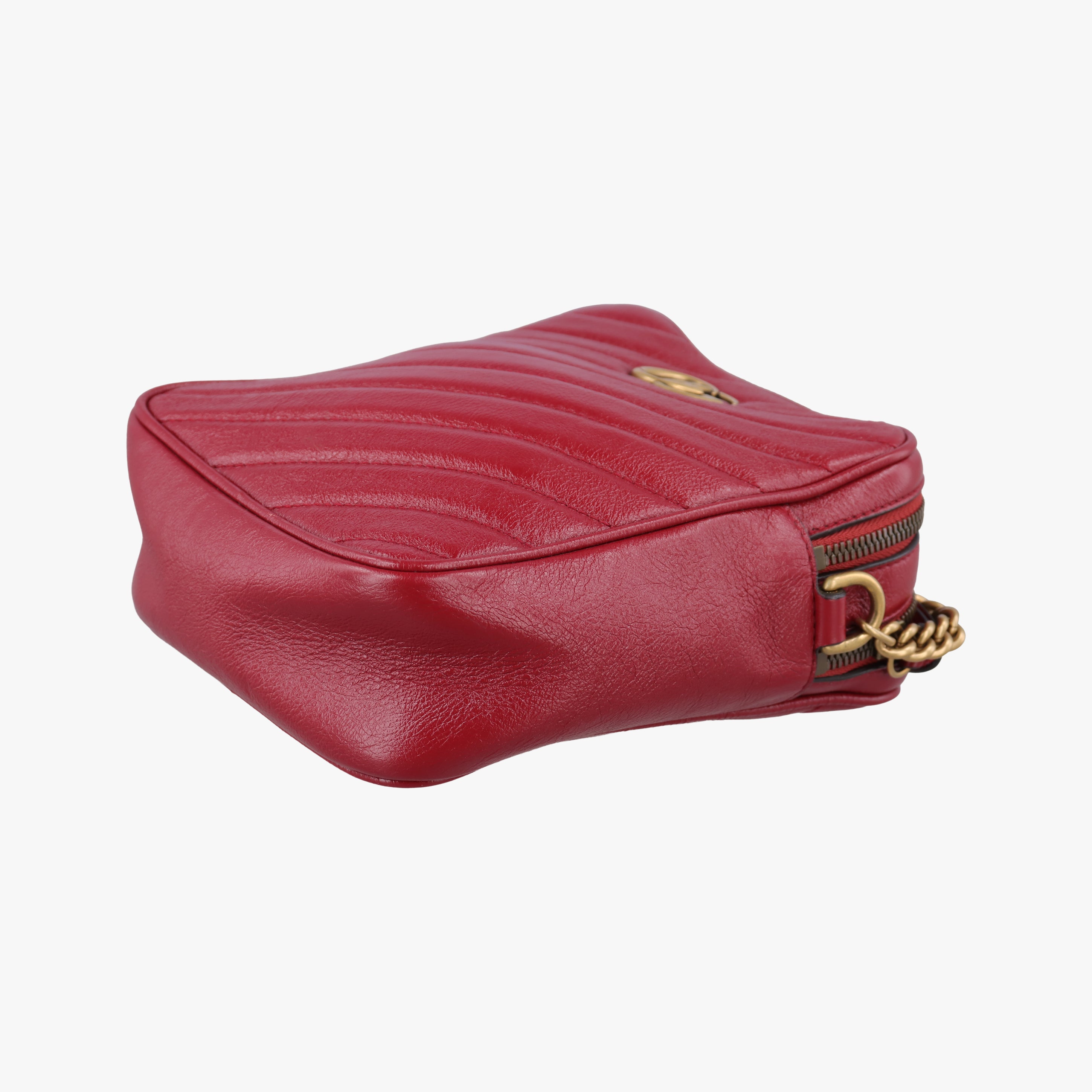 Secondhand Gucci GG Marmont Red Leather 550155 shoulderbag | stylenewstar