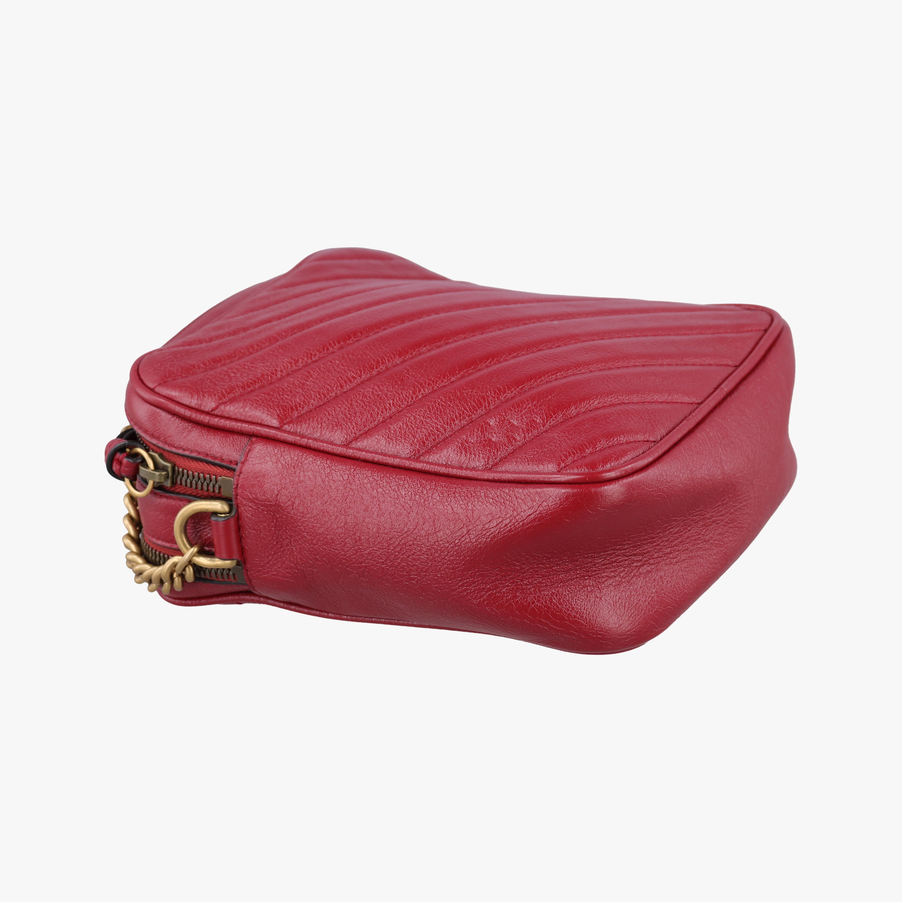 Secondhand Gucci GG Marmont Red Leather 550155 shoulderbag | stylenewstar
