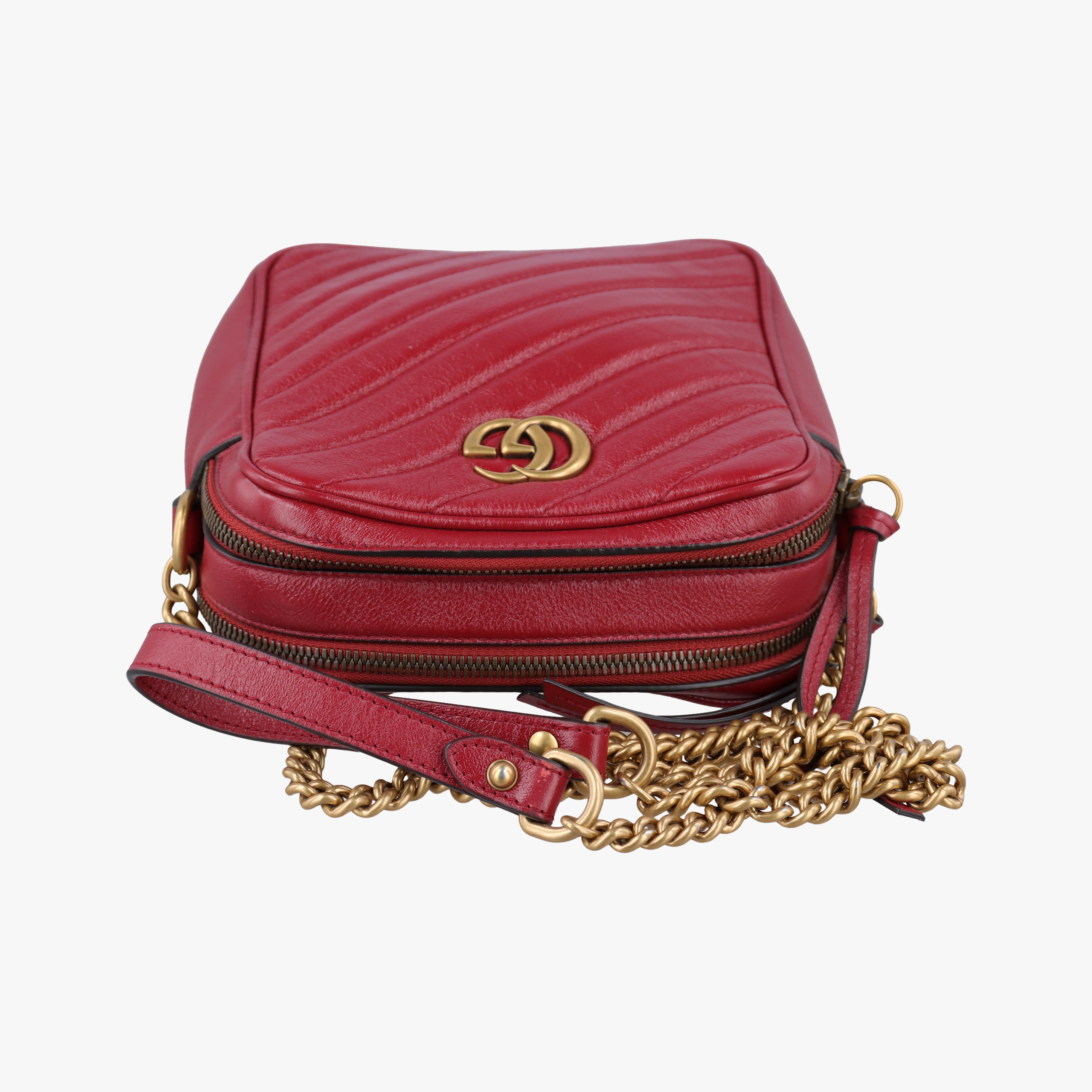 Secondhand Gucci GG Marmont Red Leather 550155 shoulderbag | stylenewstar