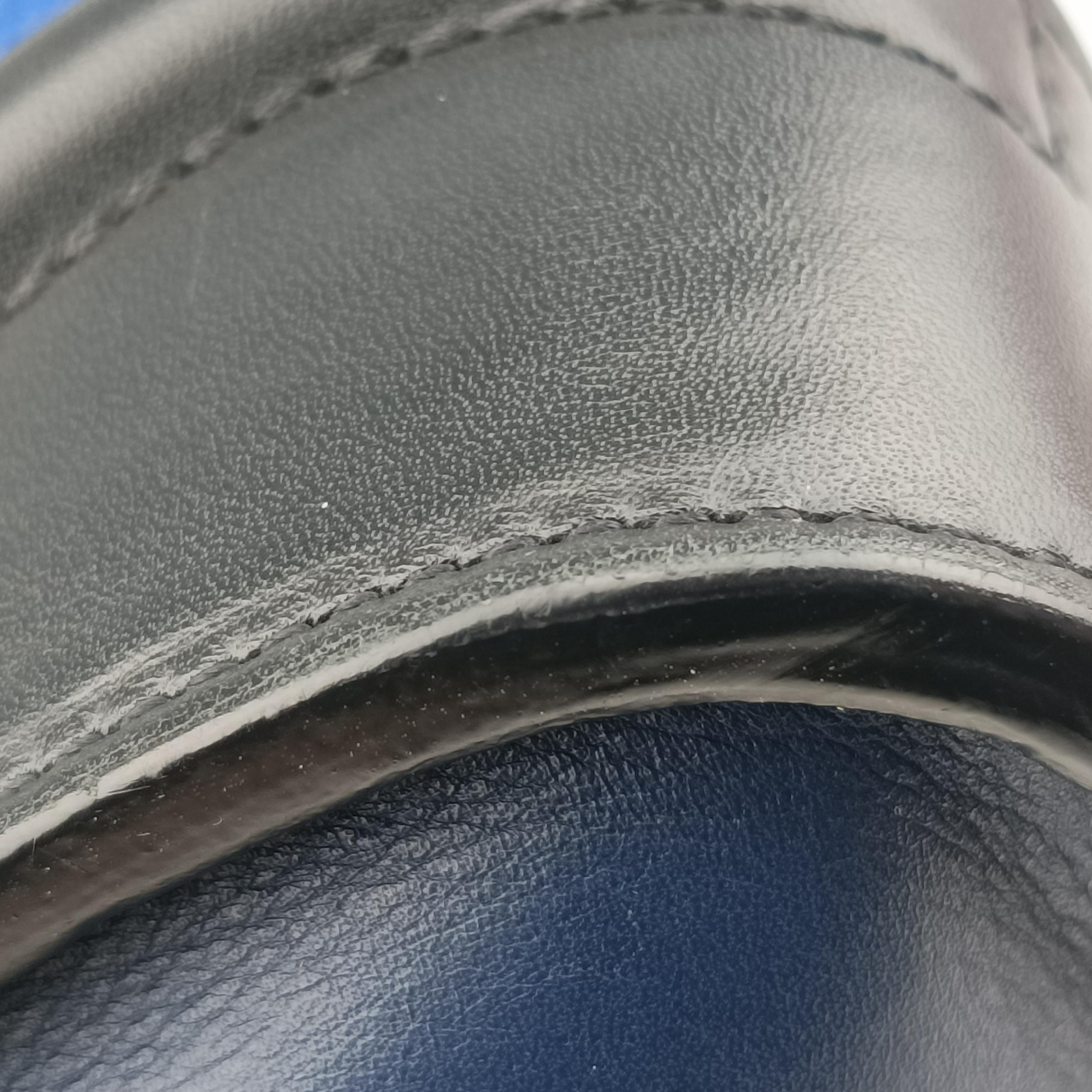 Pre-owned Celine Luggage Micro shopper Blue×black Suede ×Leather  handbag | stylenewstar