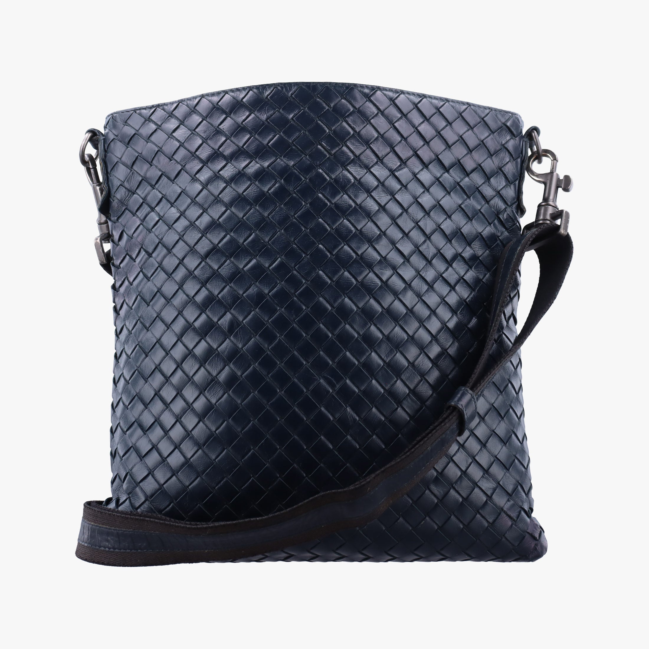 Pre-owned Bottega Veneta Intrecciato Navy lambskin  shoulderbag | stylenewstar