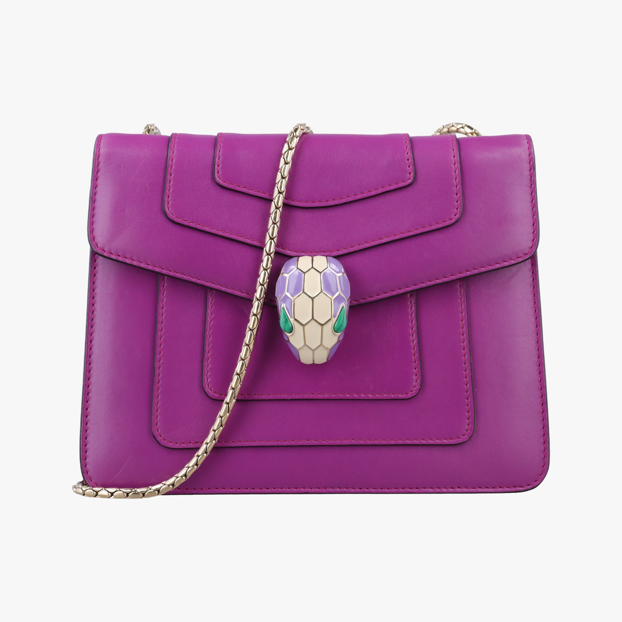 Pre-owned Bvlgari Serpenti Forever Purple Leather  shoulderbag | stylenewstar