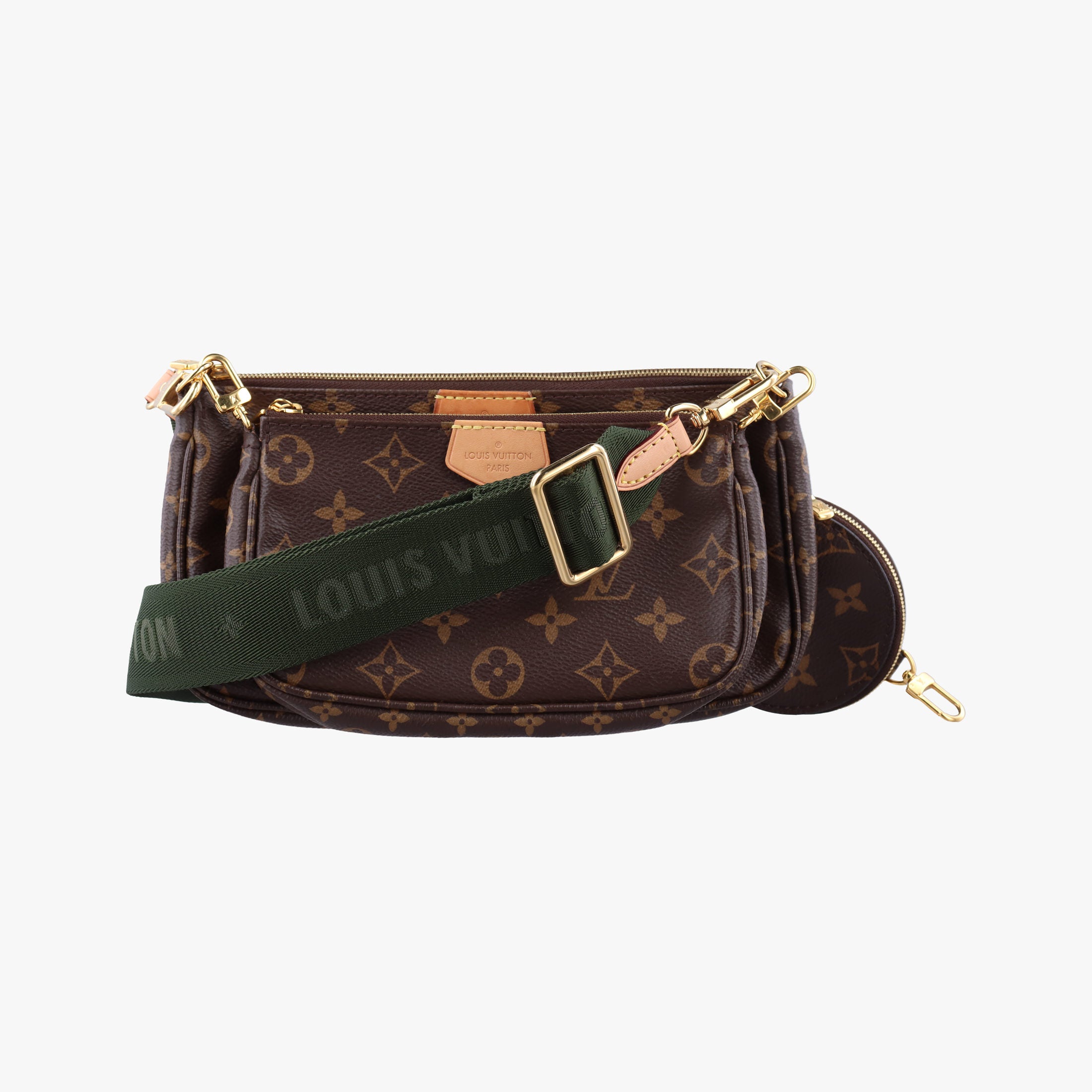 Vintage Louis Vuitton MULTI POCHETTE ACCESSOIRES MARRON×KHAKI Monogram Canvas M44840 shoulderbag | stylenewstar