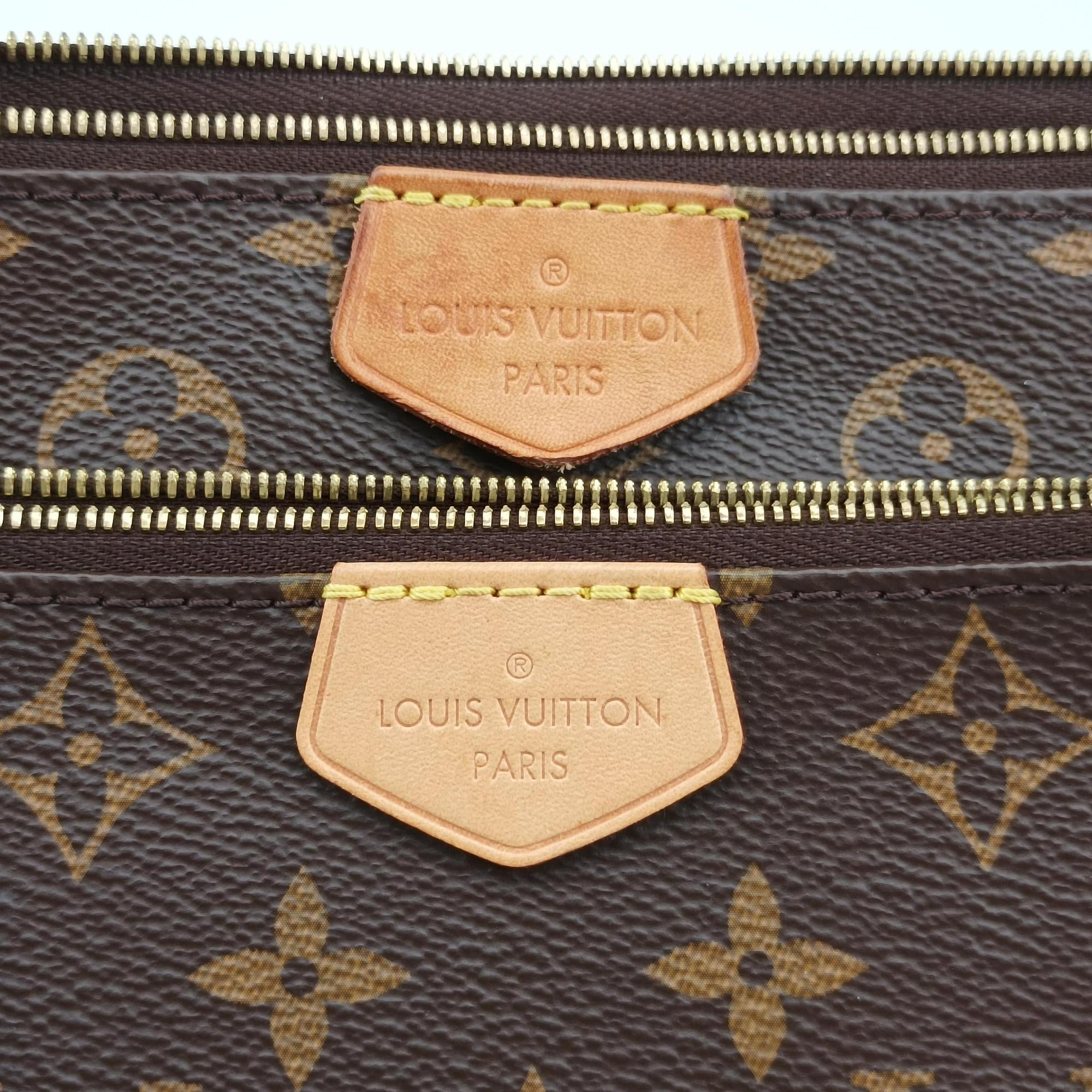 Vintage Louis Vuitton MULTI POCHETTE ACCESSOIRES MARRON×KHAKI Monogram Canvas M44840 shoulderbag | stylenewstar
