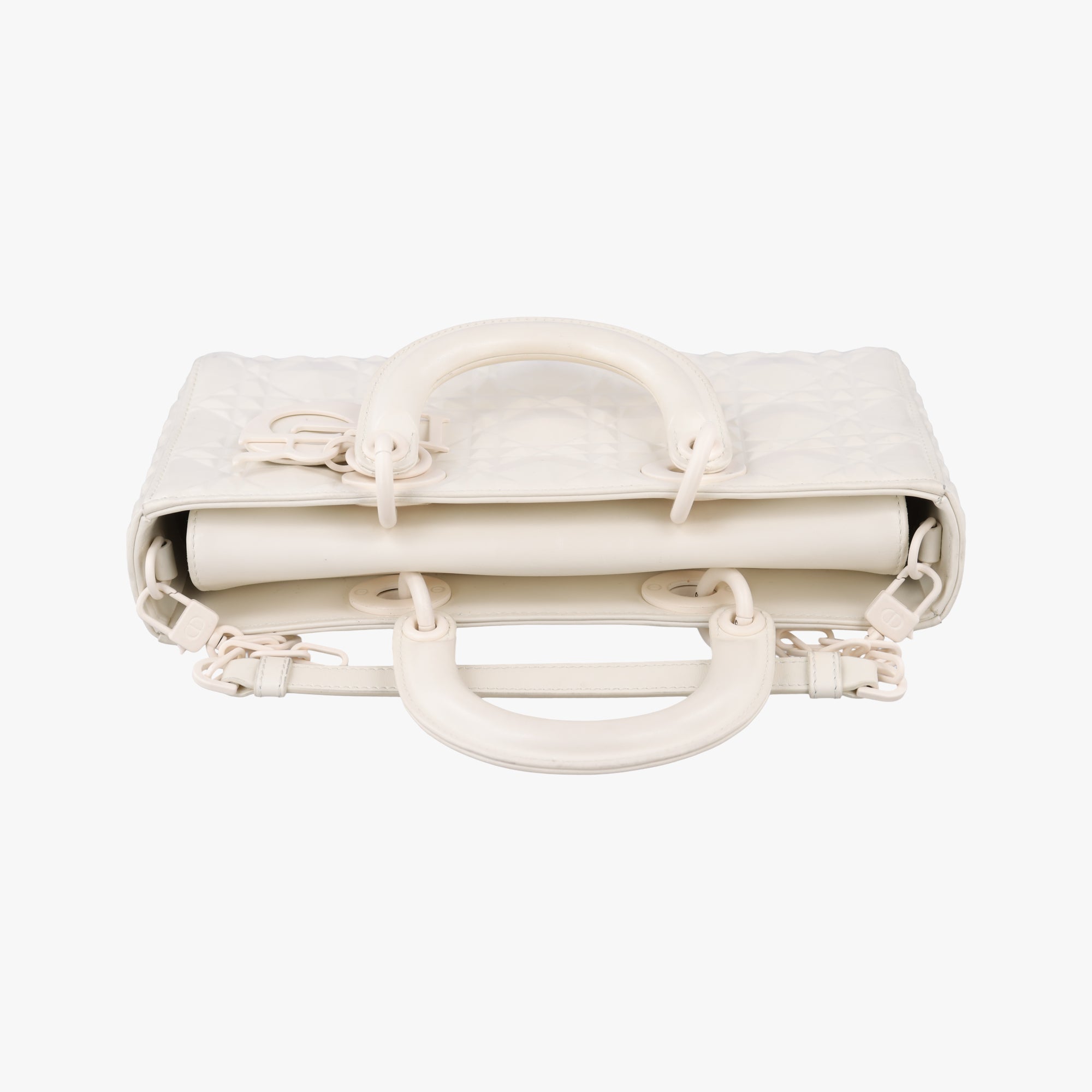 Pre-owned Christian Dior Lady D-Joy White leather  shoulderbag | stylenewstar