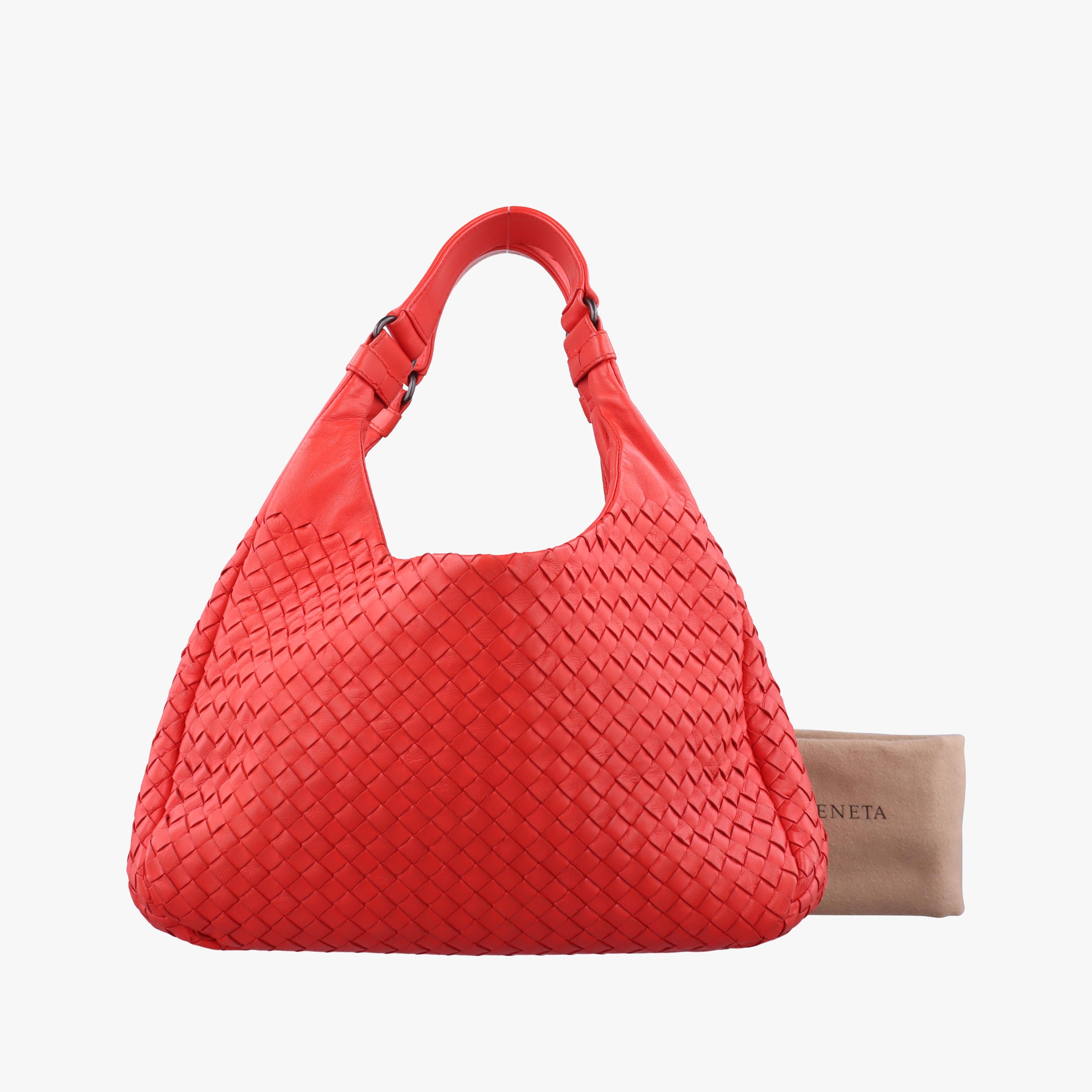 Pre-owned Bottega Veneta CAMPANA Intrecciato Red lambskin  handbag | stylenewstar